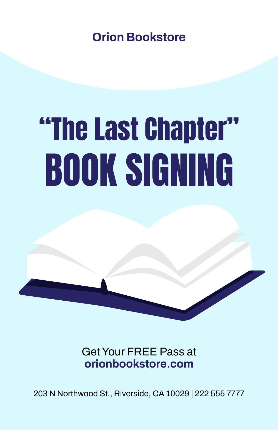 Free Sample Book Signing Poster