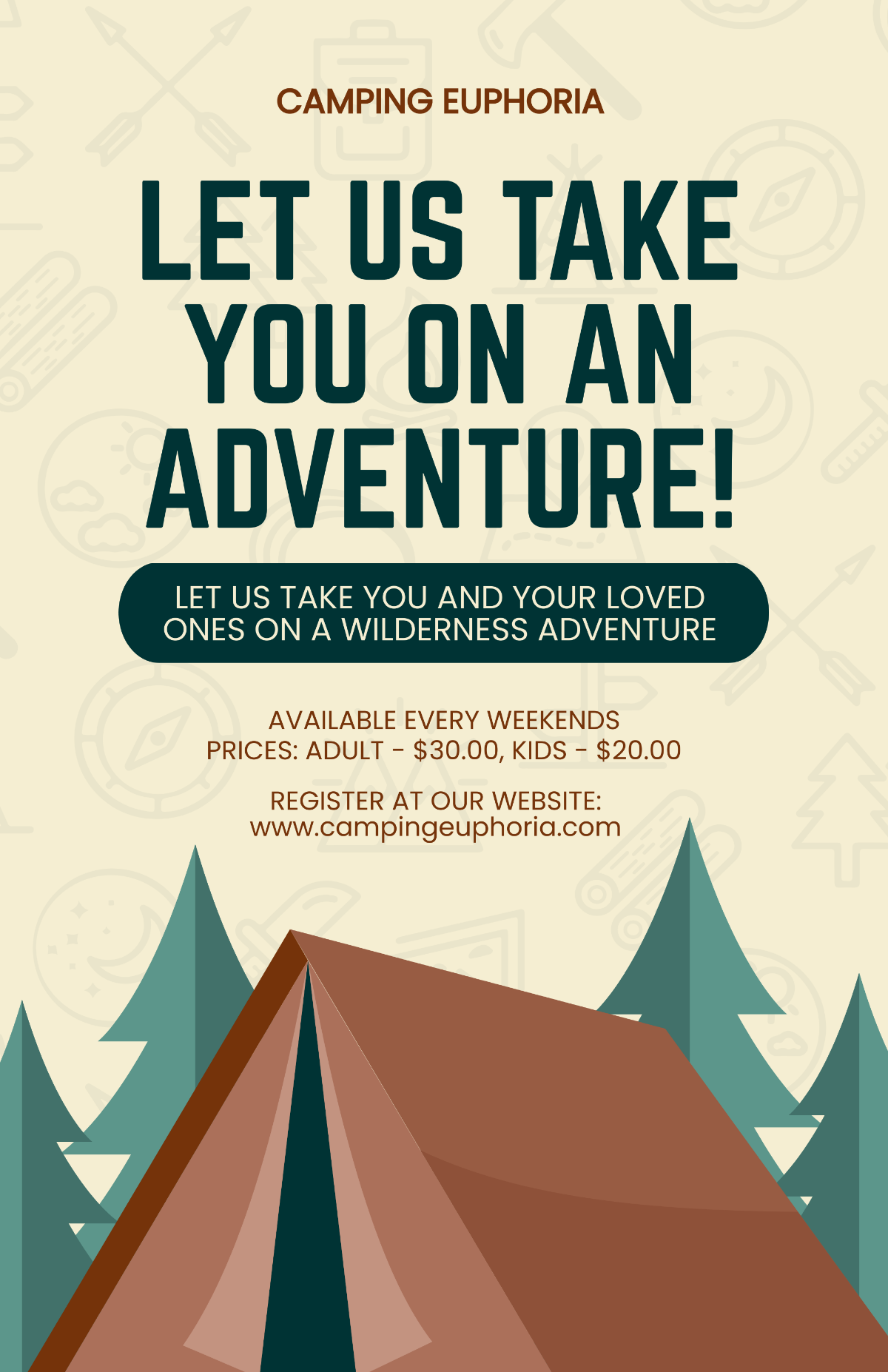 Free Adventure Camping Poster Template
