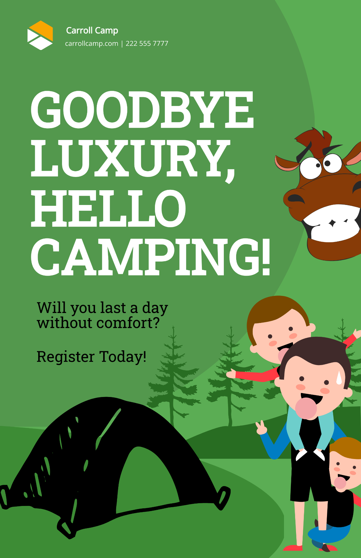 Free Funny Camping Poster Template