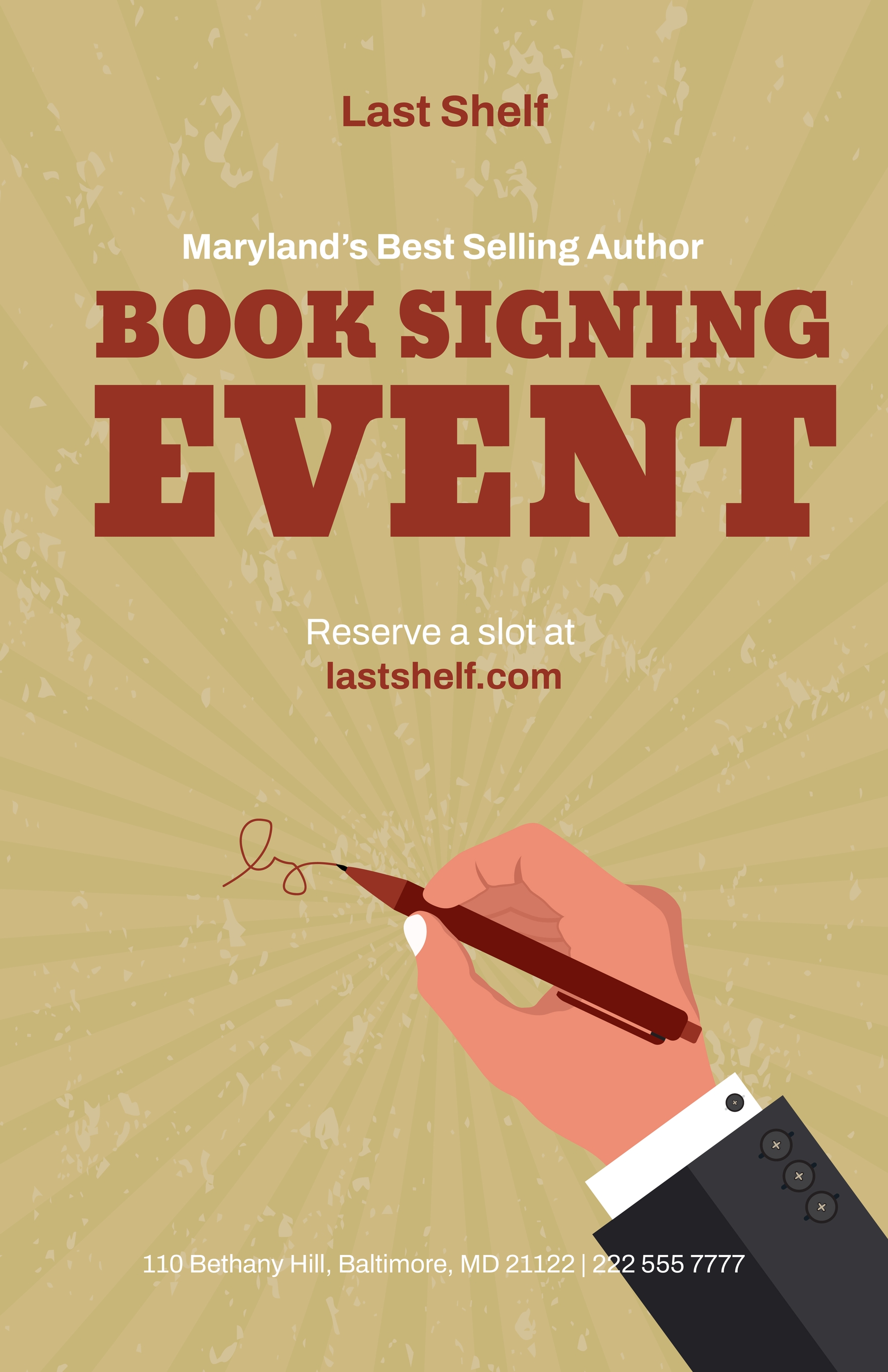 Vintage Book Signing Poster in Illustrator, PSD, Pages, Word, Publisher, Google Docs - Download | Template.net