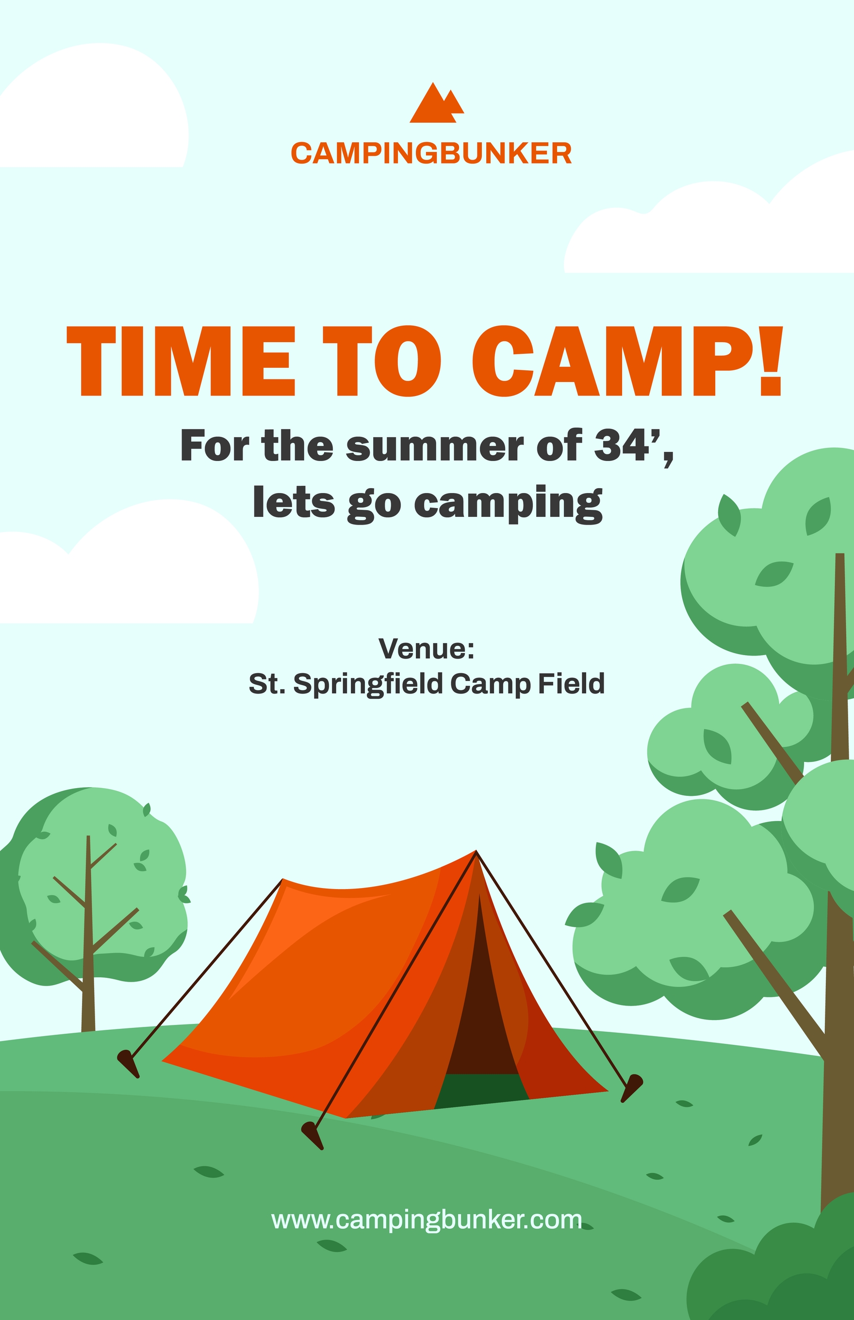 Welcome To The Camping Poster Design 12723546 Vector Art At, 46% OFF