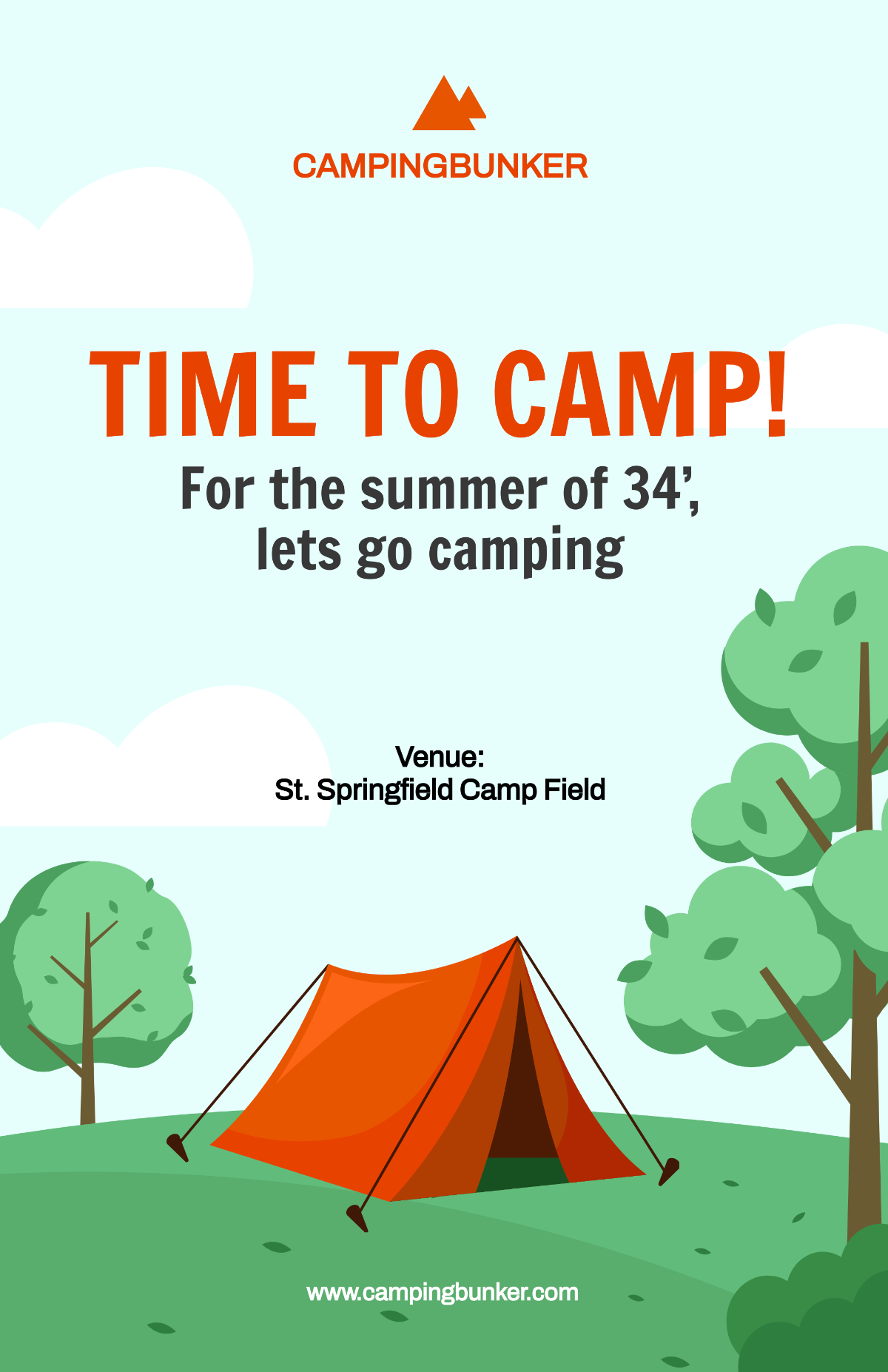 Free Let's Go Camping Poster Template