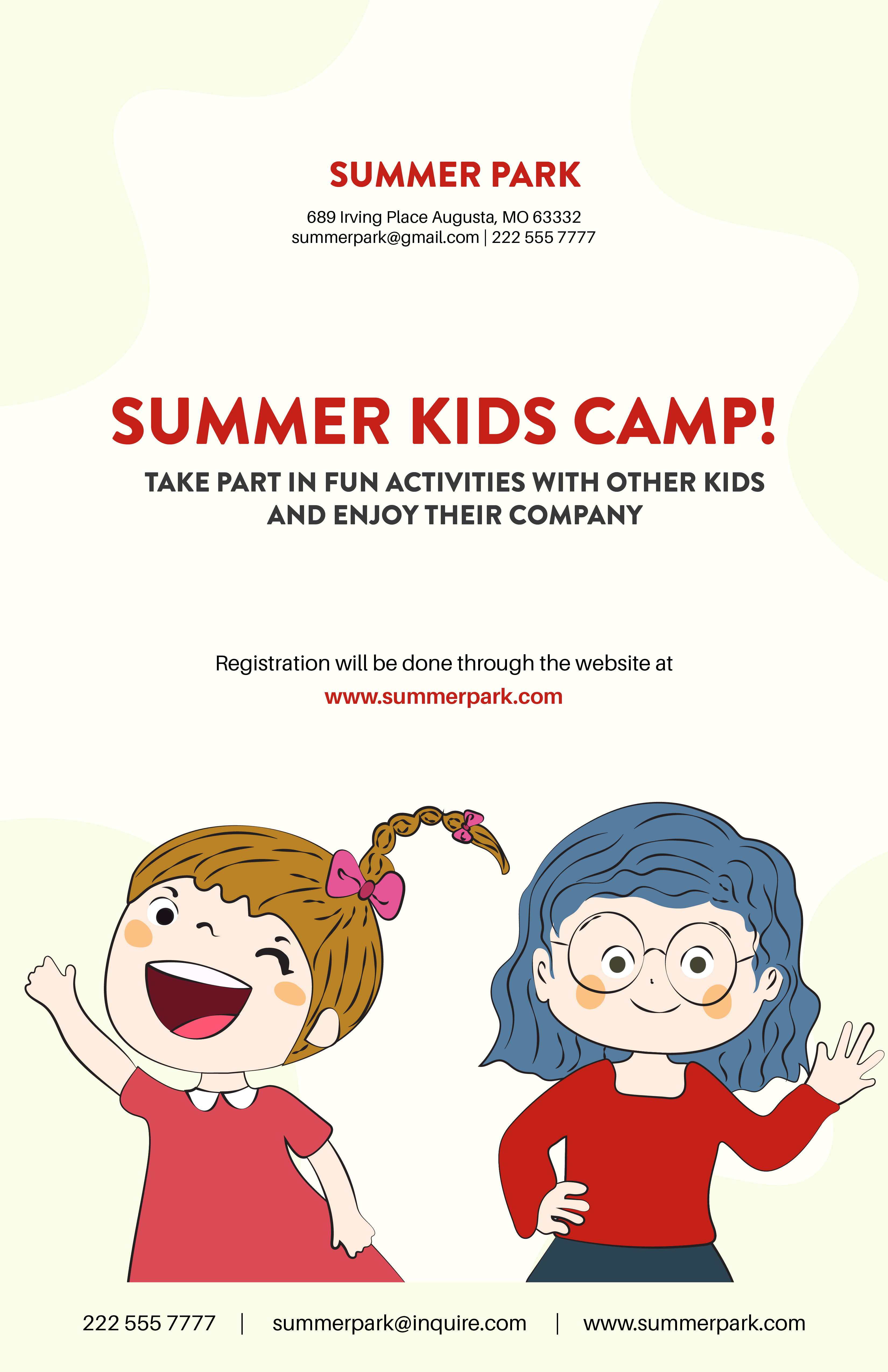 Kids Summer Camping Poster Template - Download in Word, Google Docs ...