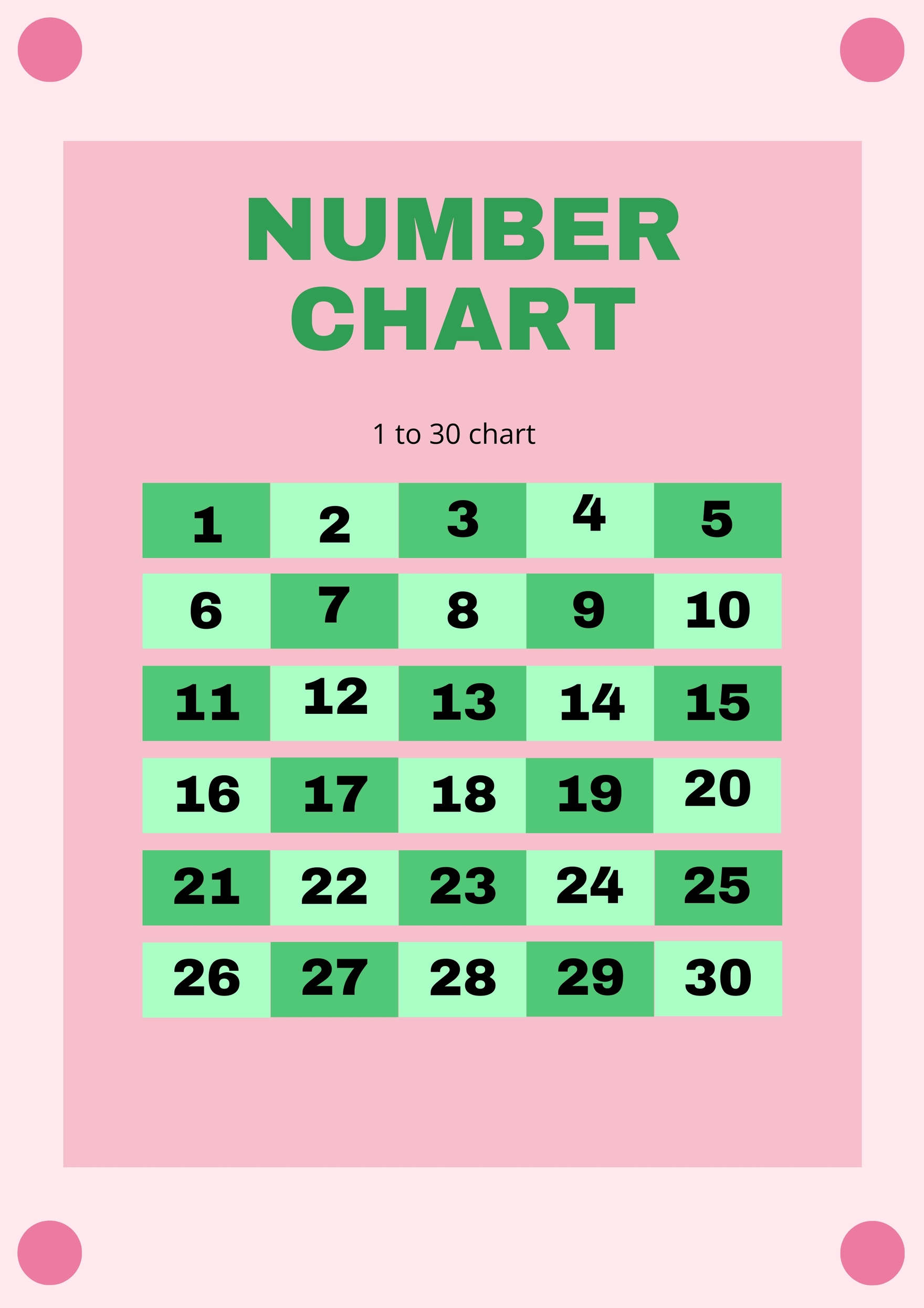 1 To 500 Number Chart in Illustrator, PDF Download