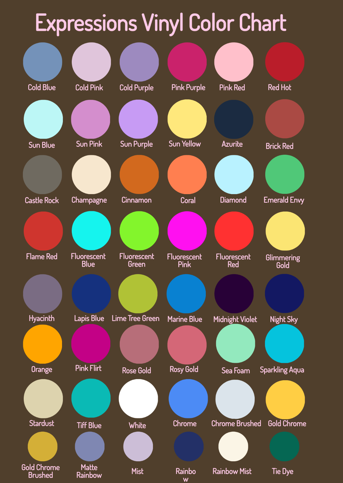 Expressions Vinyl Color Chart Template