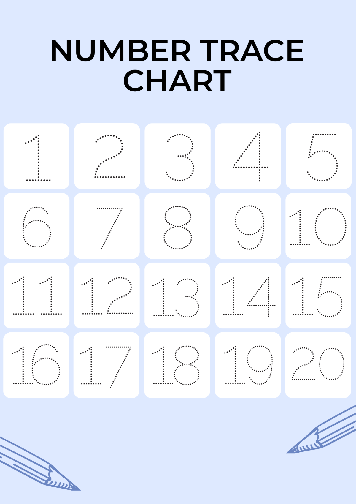 Free Number Trace Chart Template