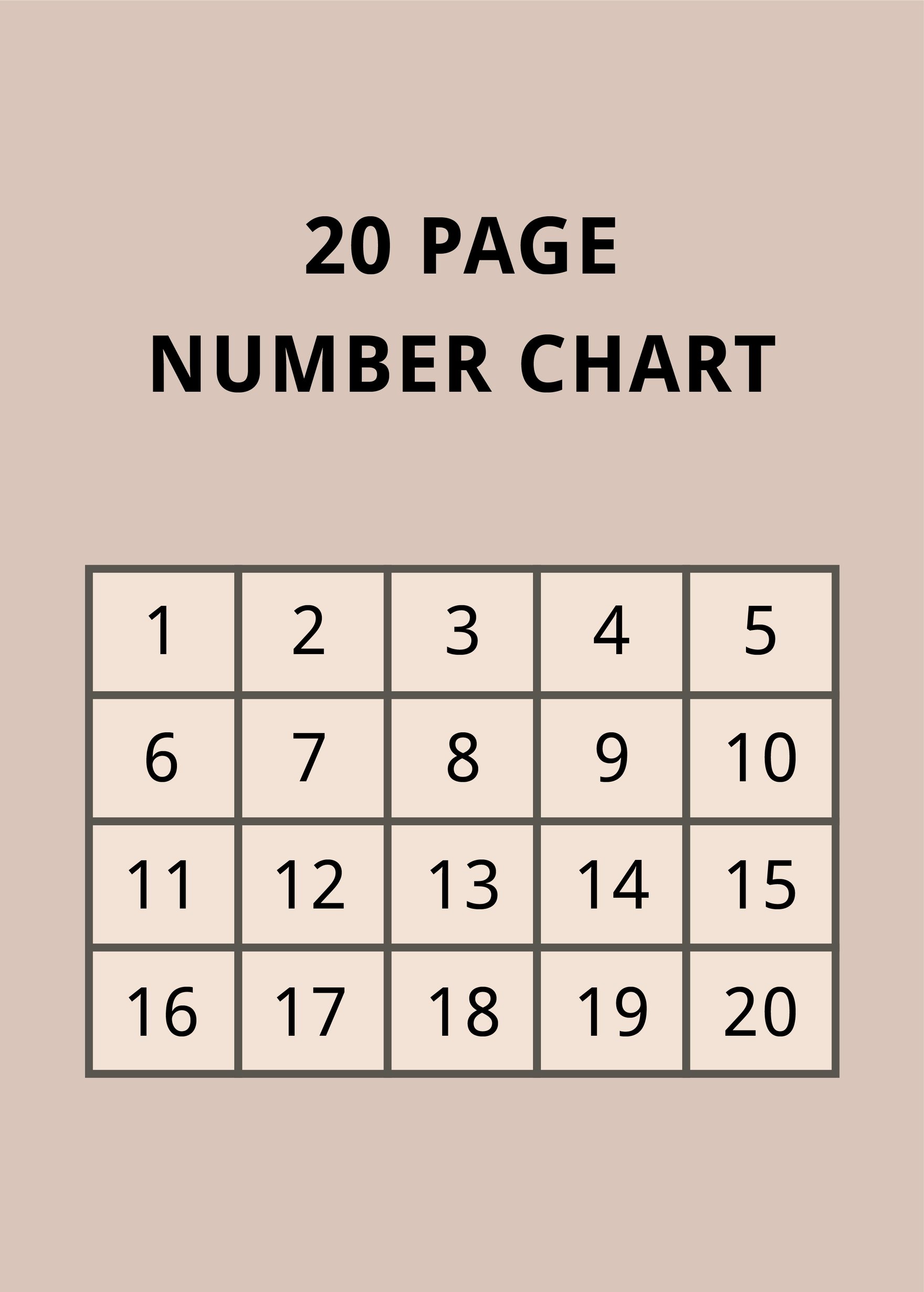 20 Page Number Chart