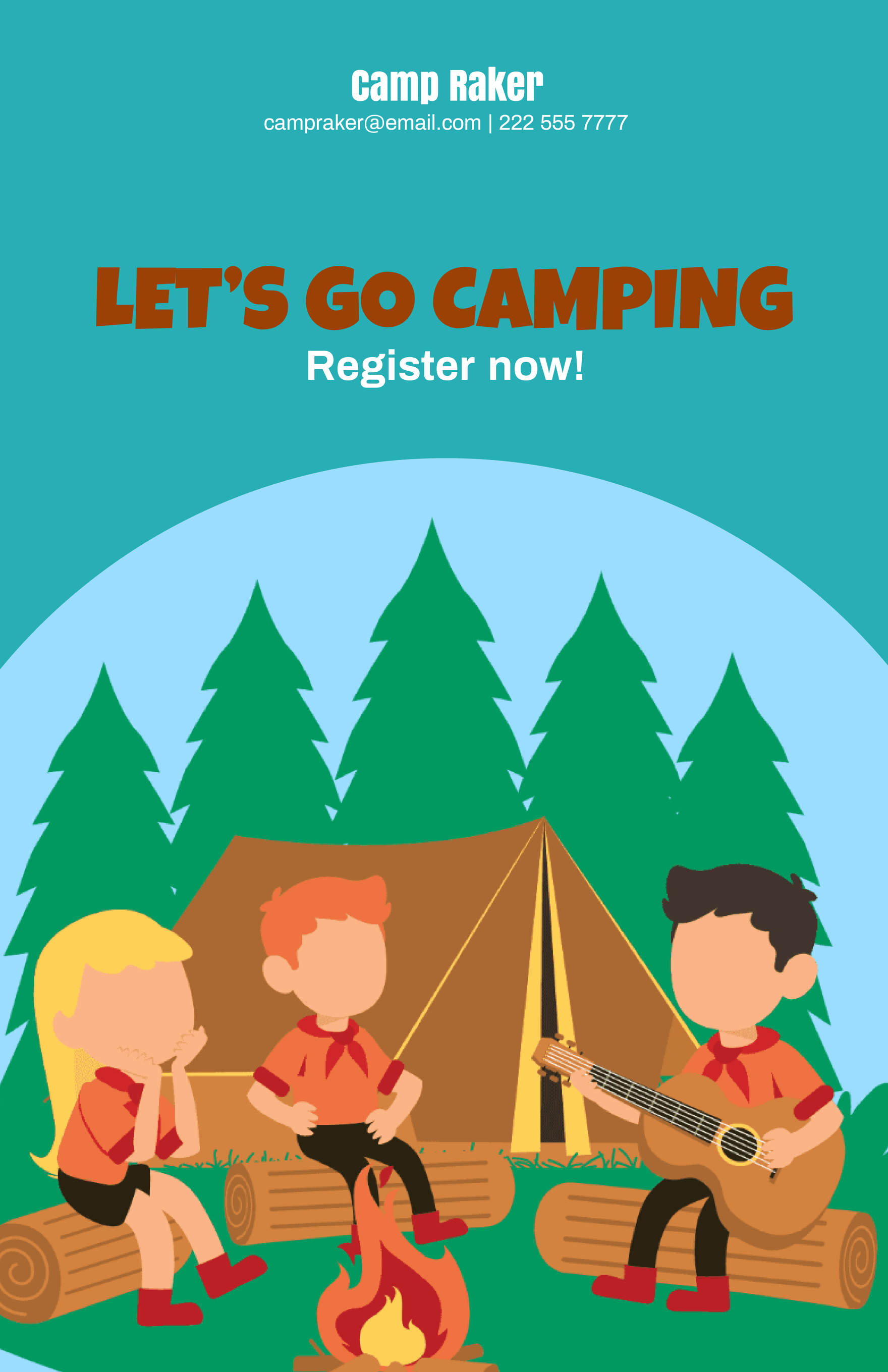 Camping Advertisement Poster Template