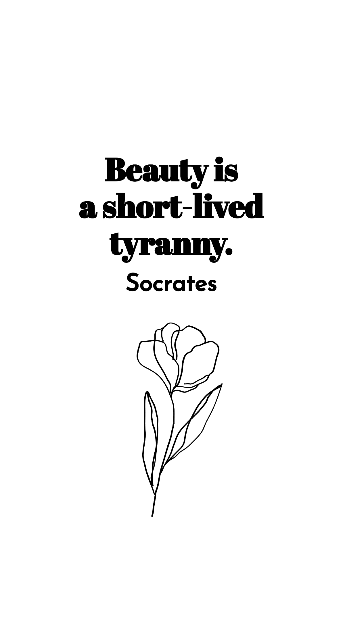 Socrates - Beauty is a short-lived tyranny. Template