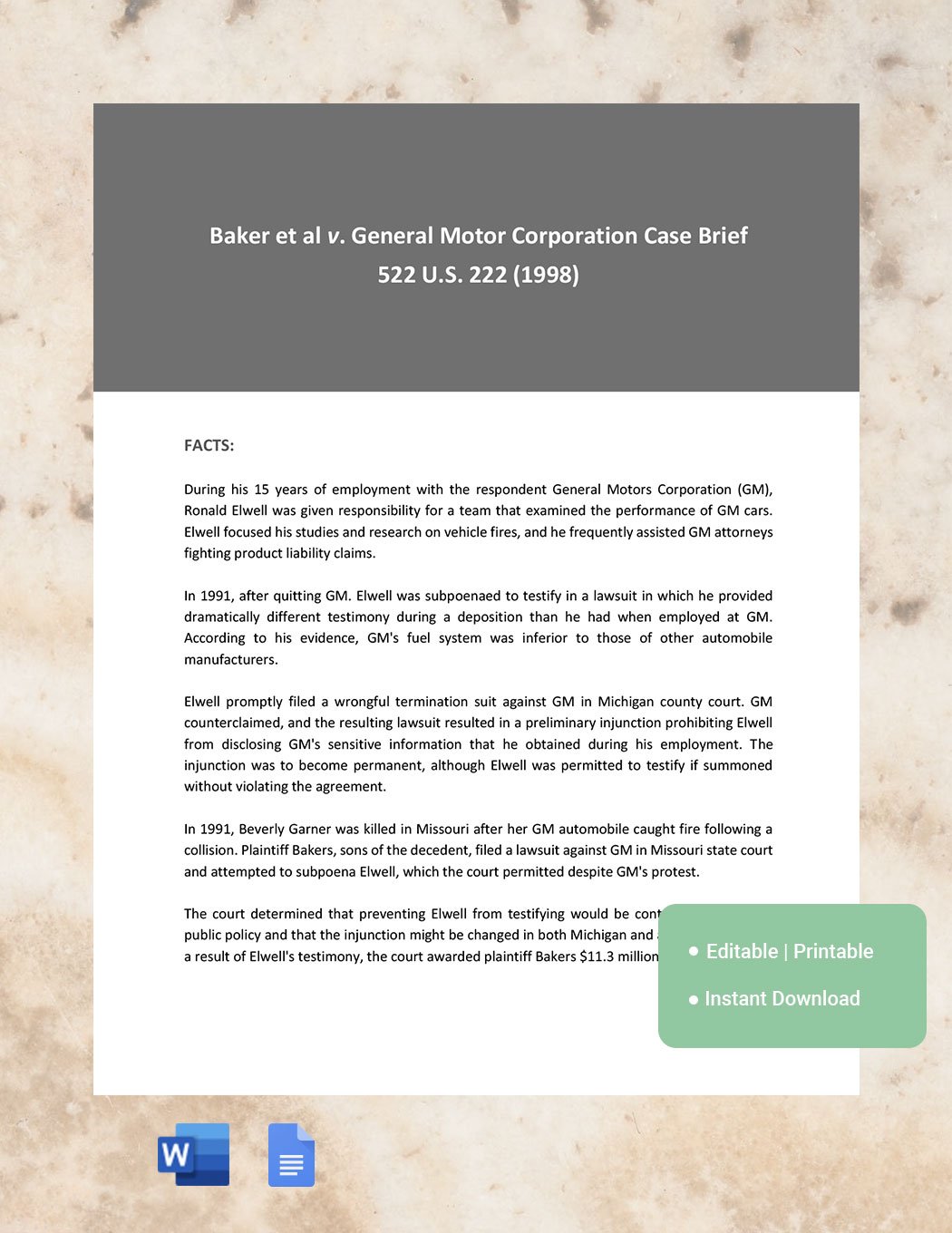 Business Case Brief Template in Word, Google Docs