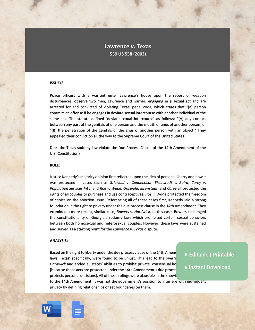 Irac Case Brief Template in Word, Google Docs - Download | Template.net