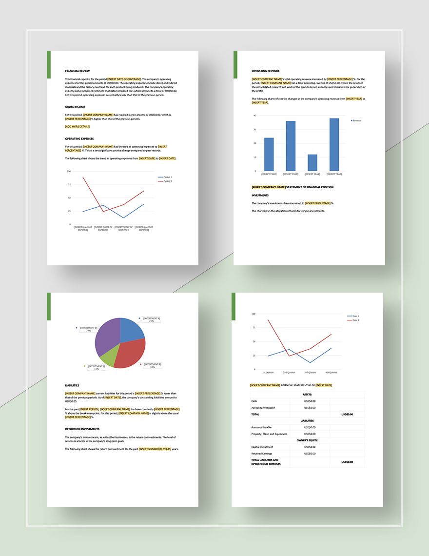 Simple Financial Report Template