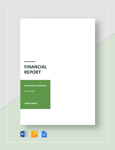 financial report cover page