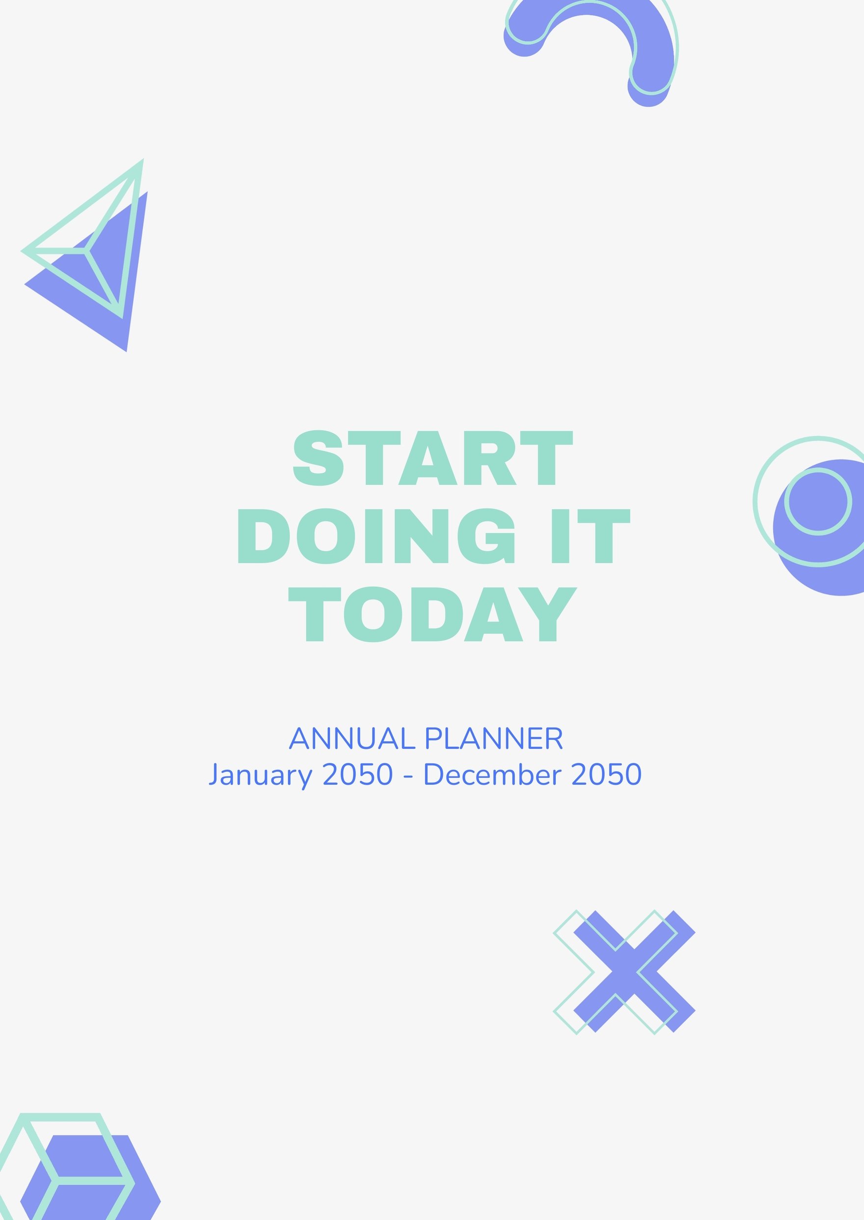 Geometric Planner Cover Template in Word, Google Docs, PDF