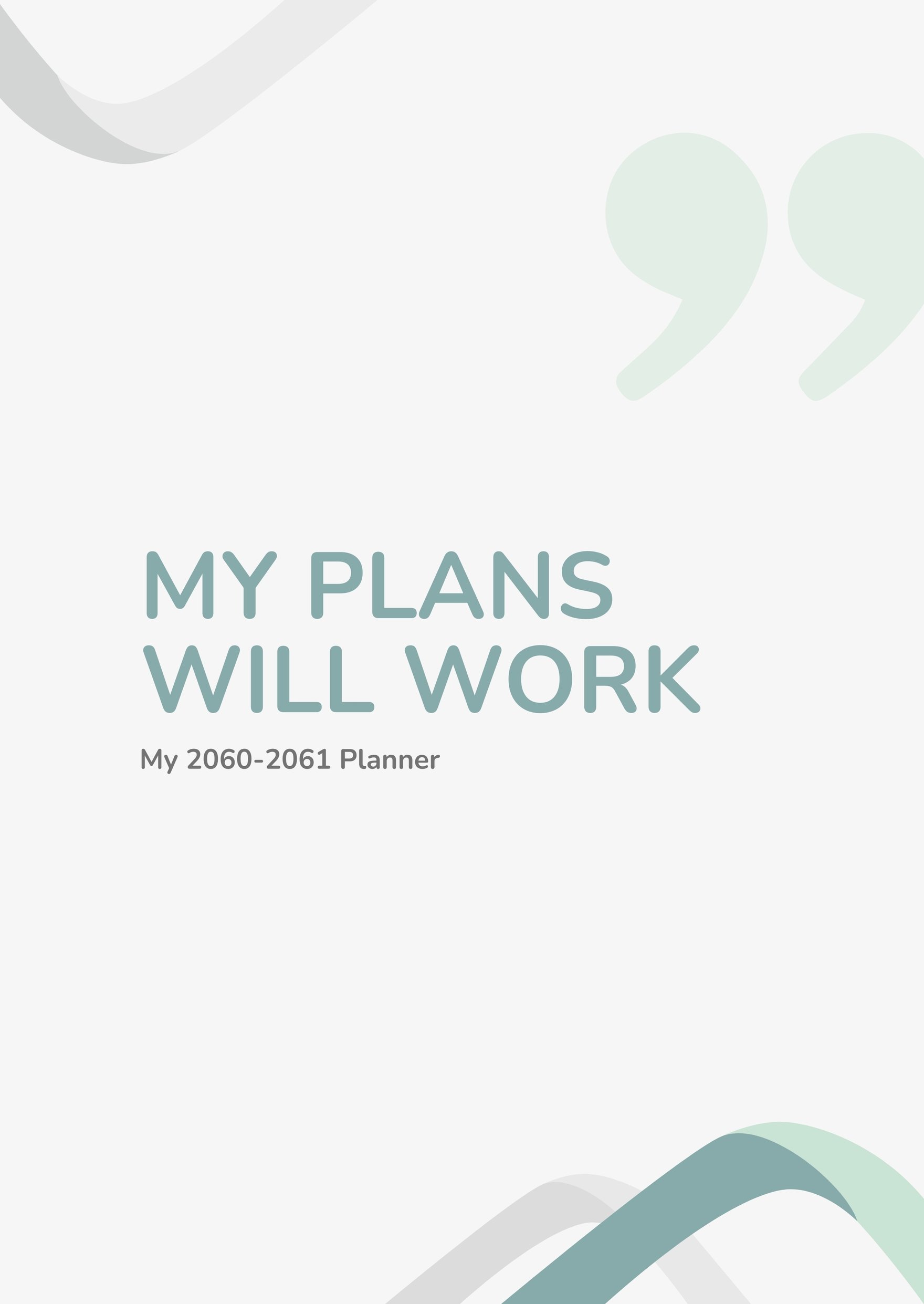 Quote Planner Cover Template