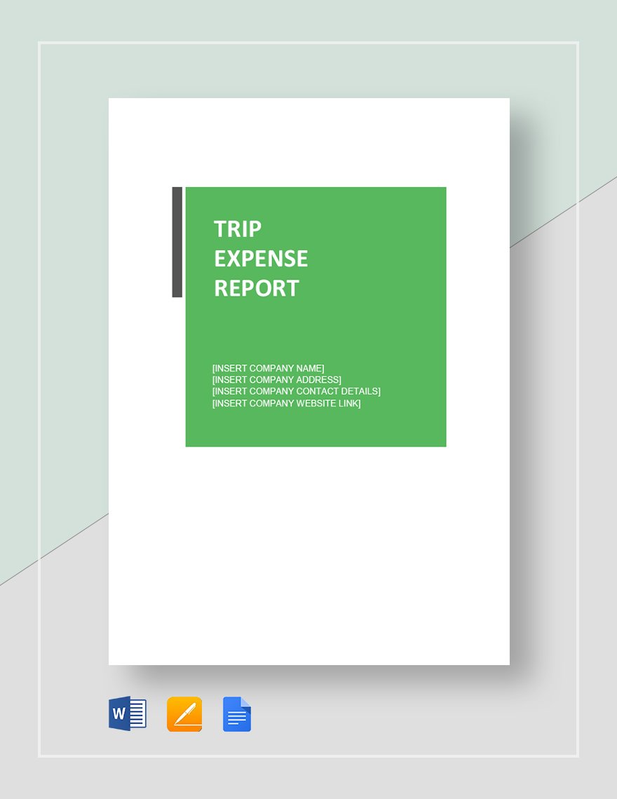 Trip Expense Report Template in Word, Google Docs, Apple Pages