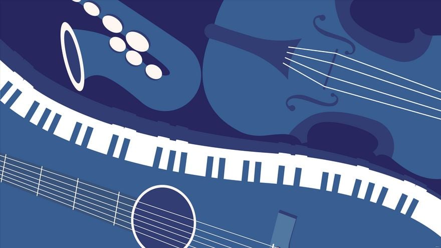 Free Blue Musical Background in Illustrator, EPS, SVG, JPG, PNG
