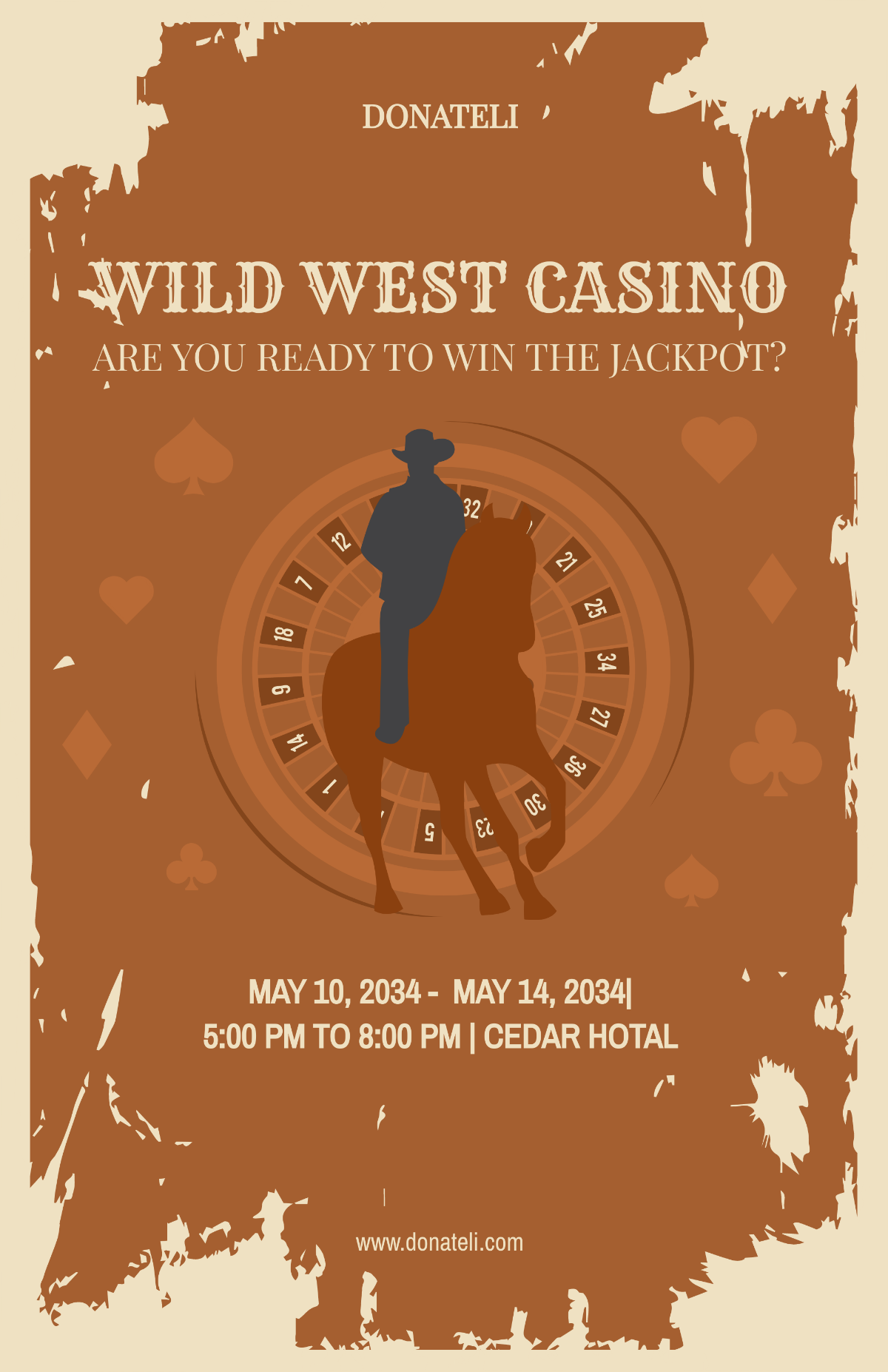 Free Western Casino Poster Template