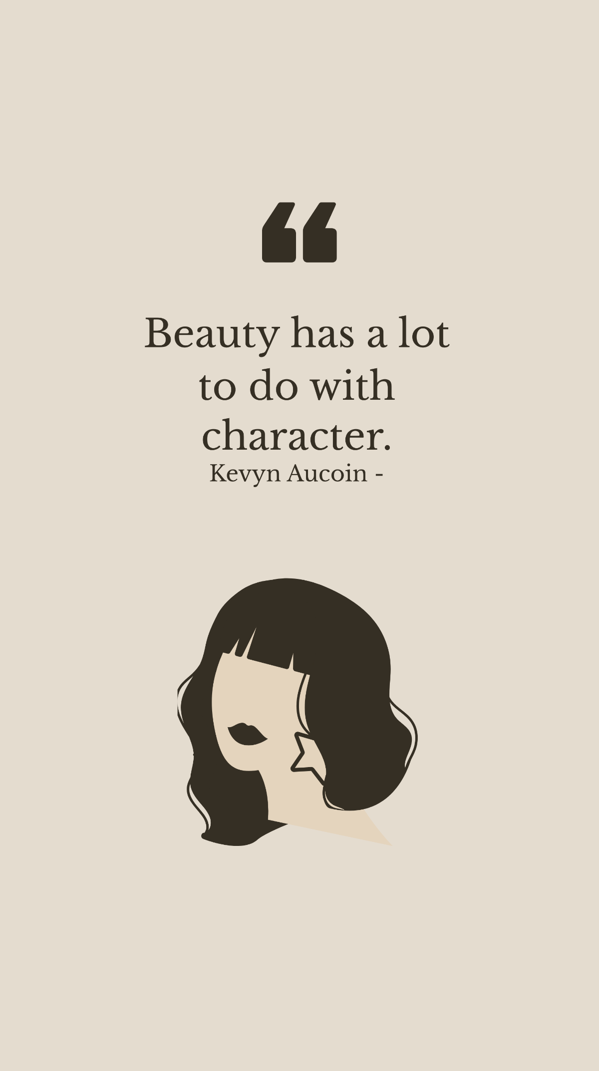 Free Kevyn Aucoin - Beauty has a lot to do with character. Template