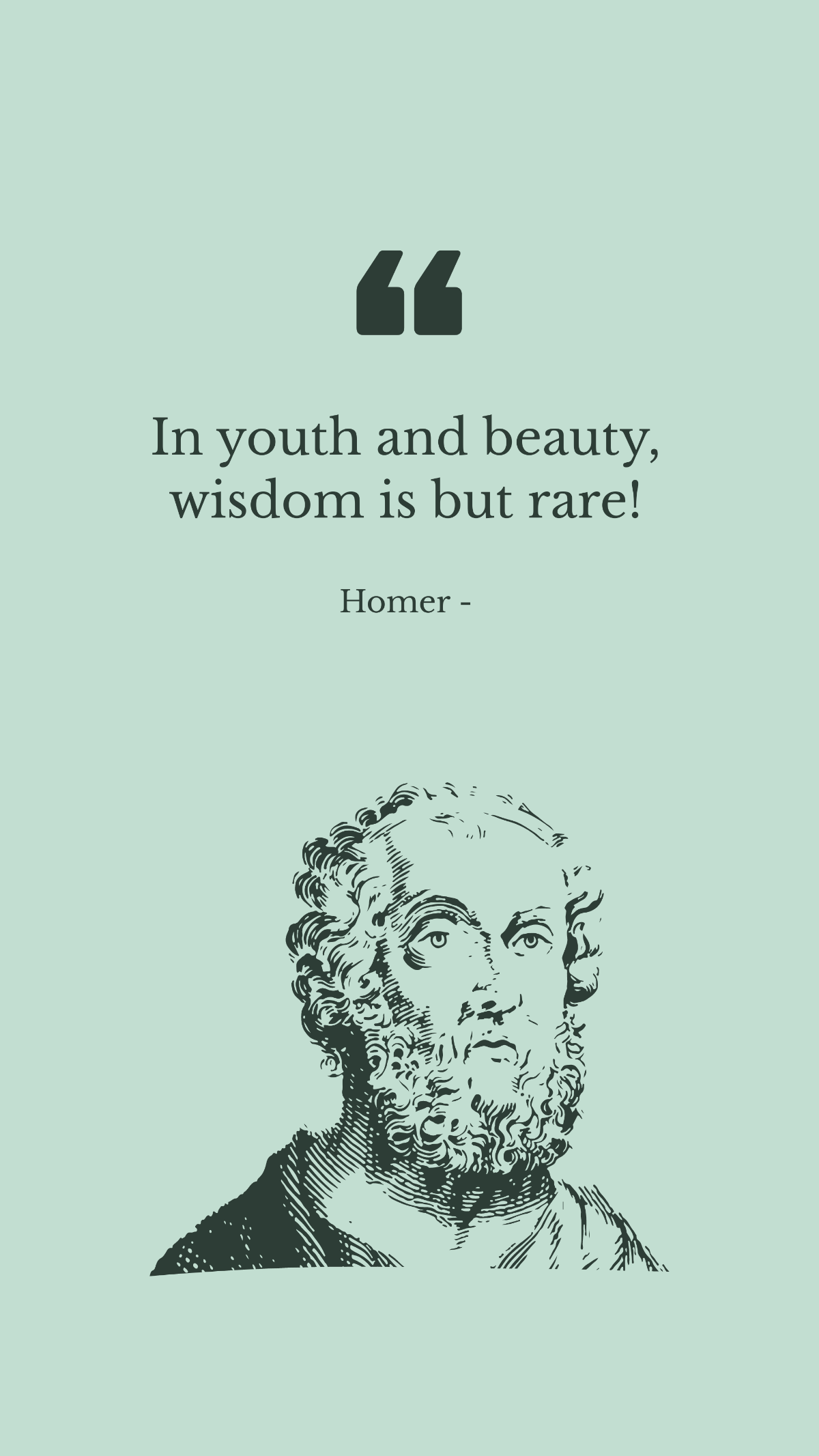 Homer - In youth and beauty, wisdom is but rare! Template