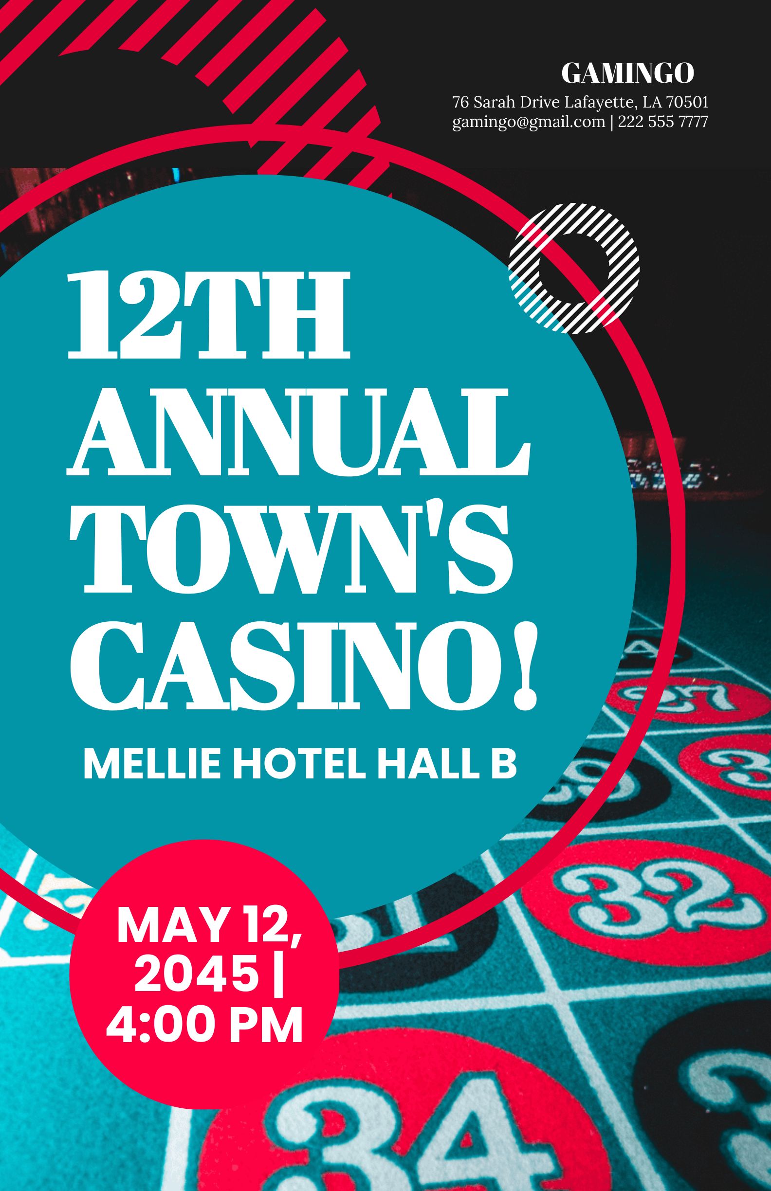 Annual Casino Night Poster Template