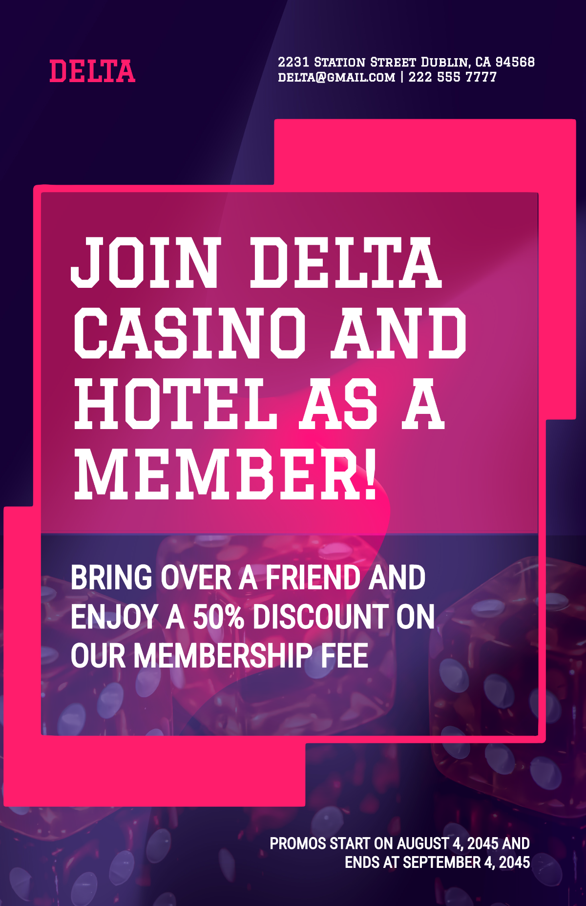 Casino Membership Poster Template