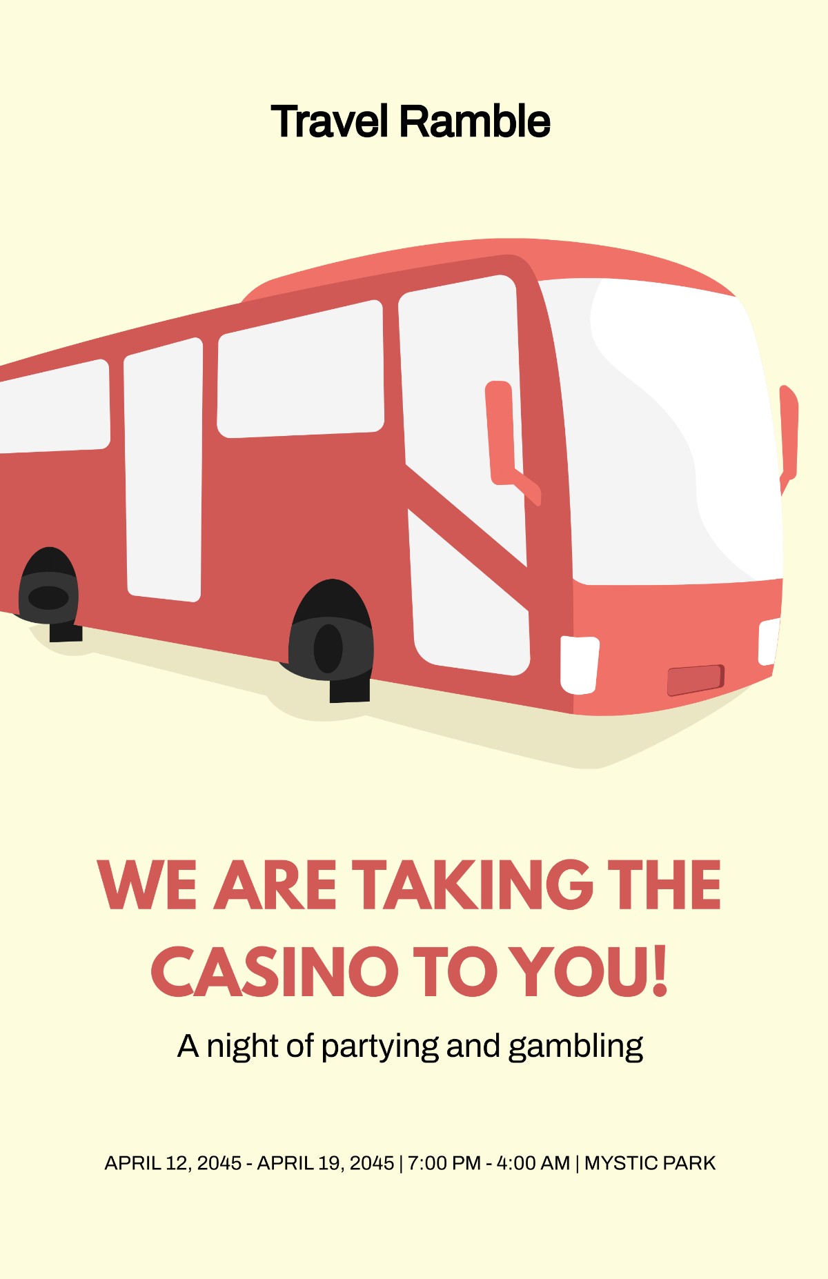 Casino Bus Trip Poster Template