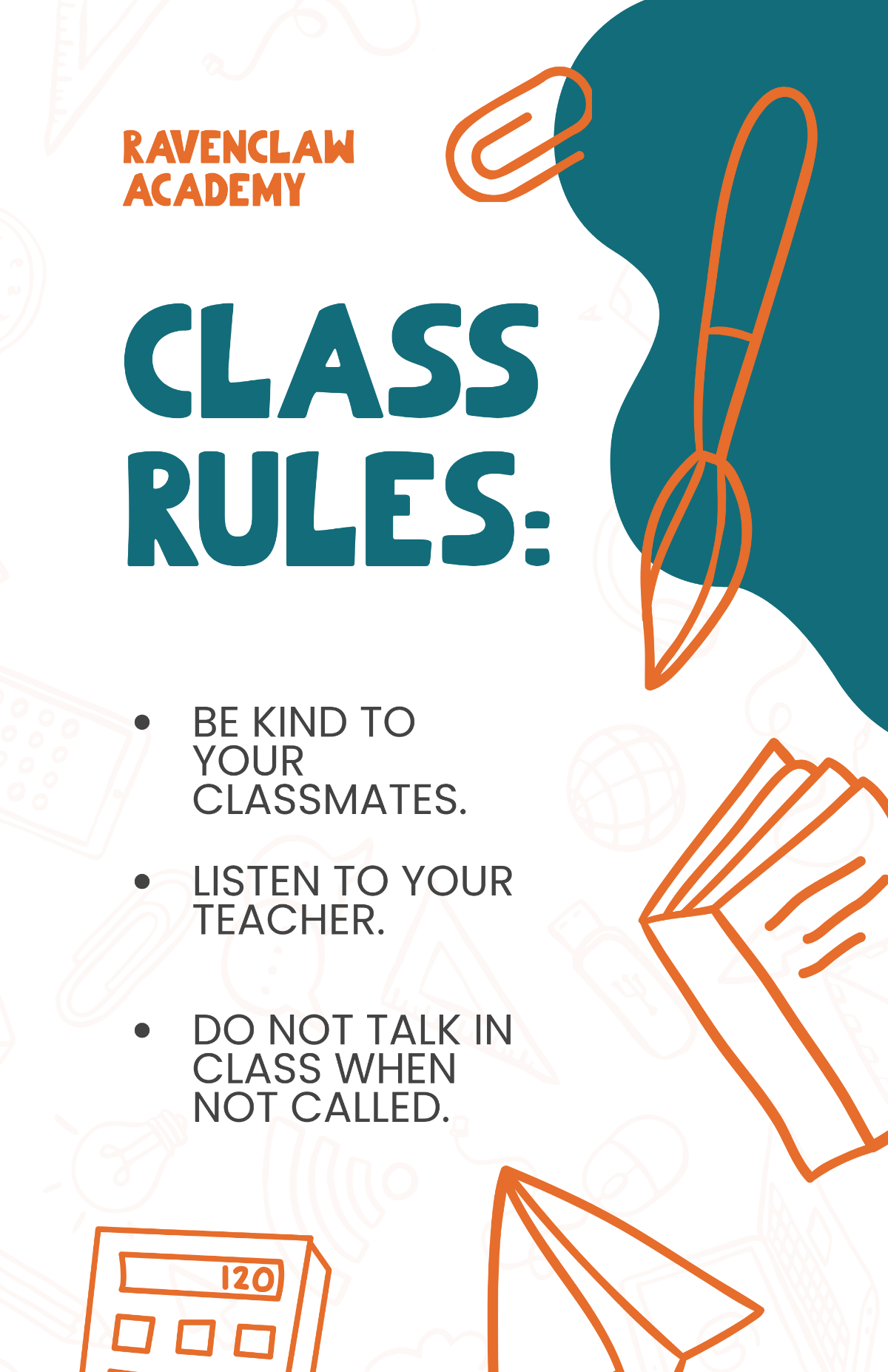 Classroom Rules Poster Template
