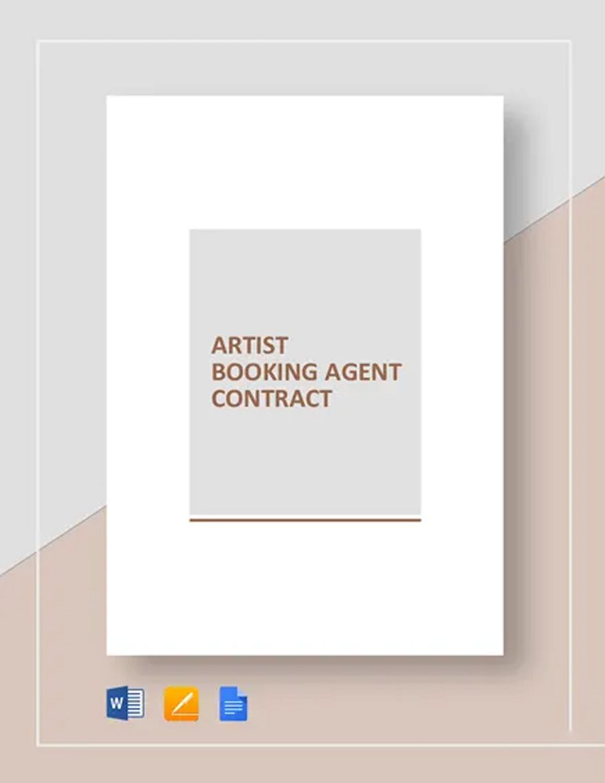 Artist Booking Agent Contract Template