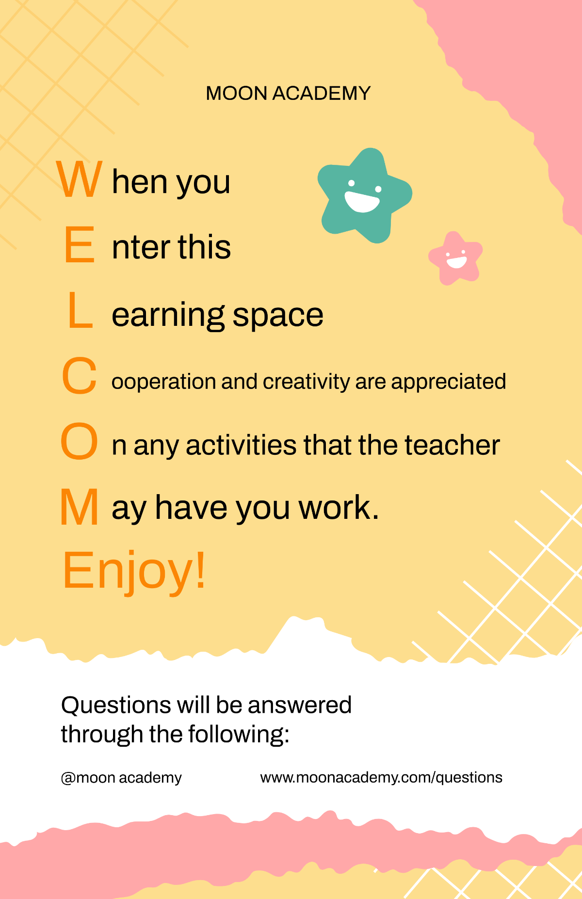 Preschool Classroom Poster Template