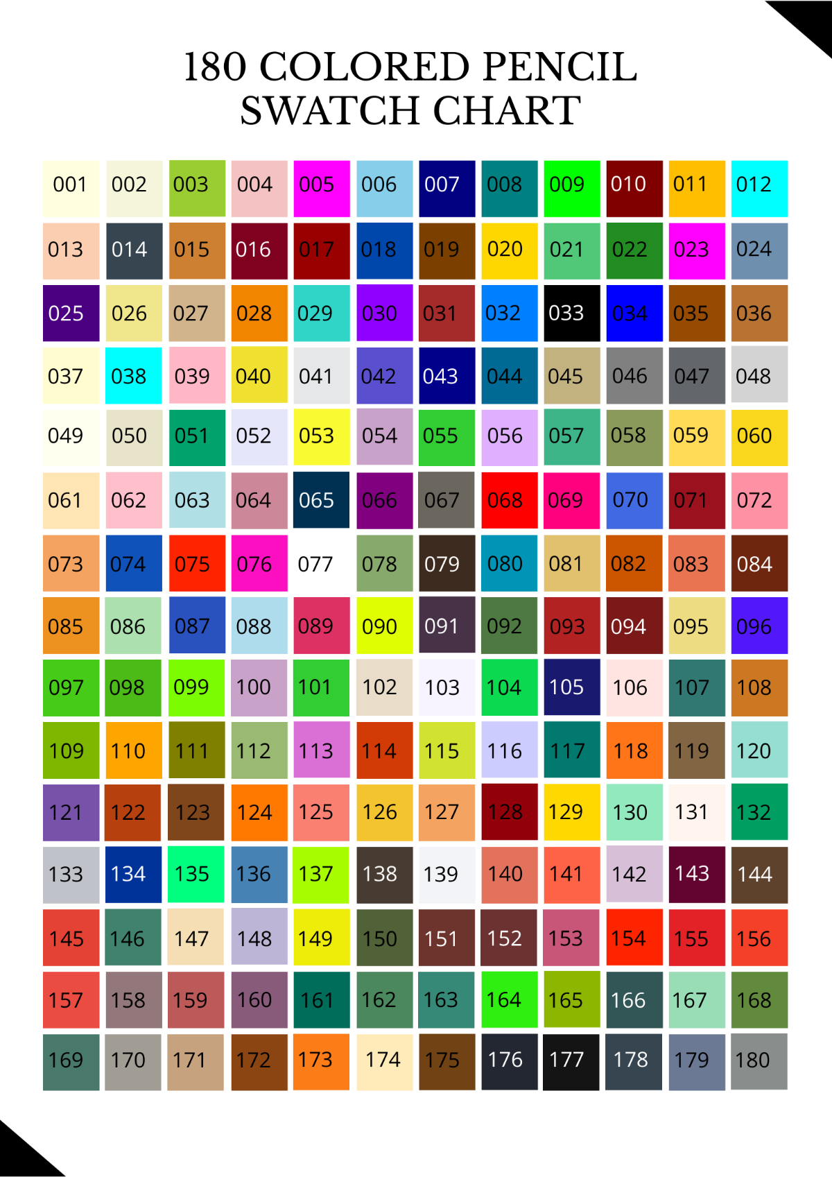 FREE Color Chart Templates Examples Edit Online Download 