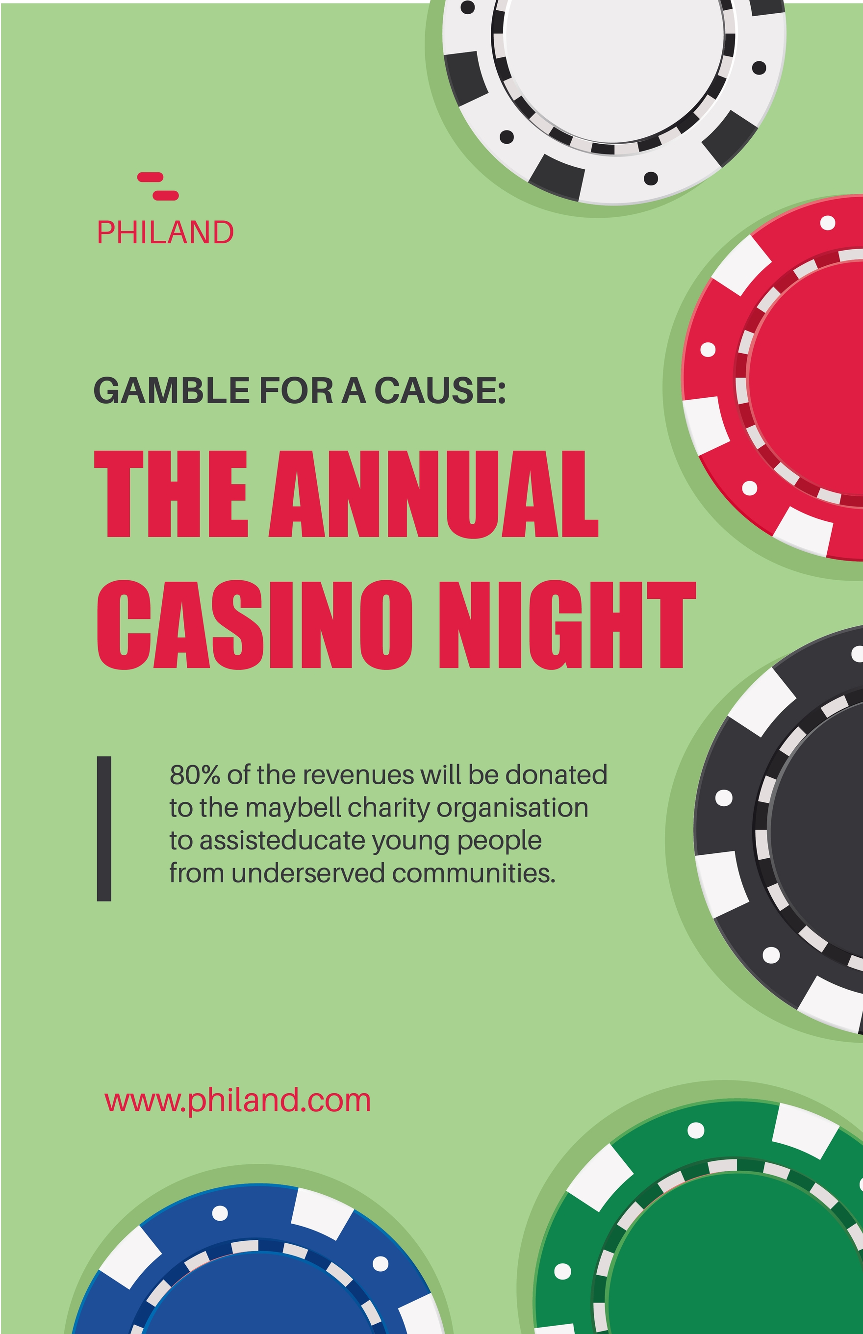 Charity Casino Night Poster in PSD, Illustrator, Word, Publisher, Pages, Google Docs - Download | Template.net