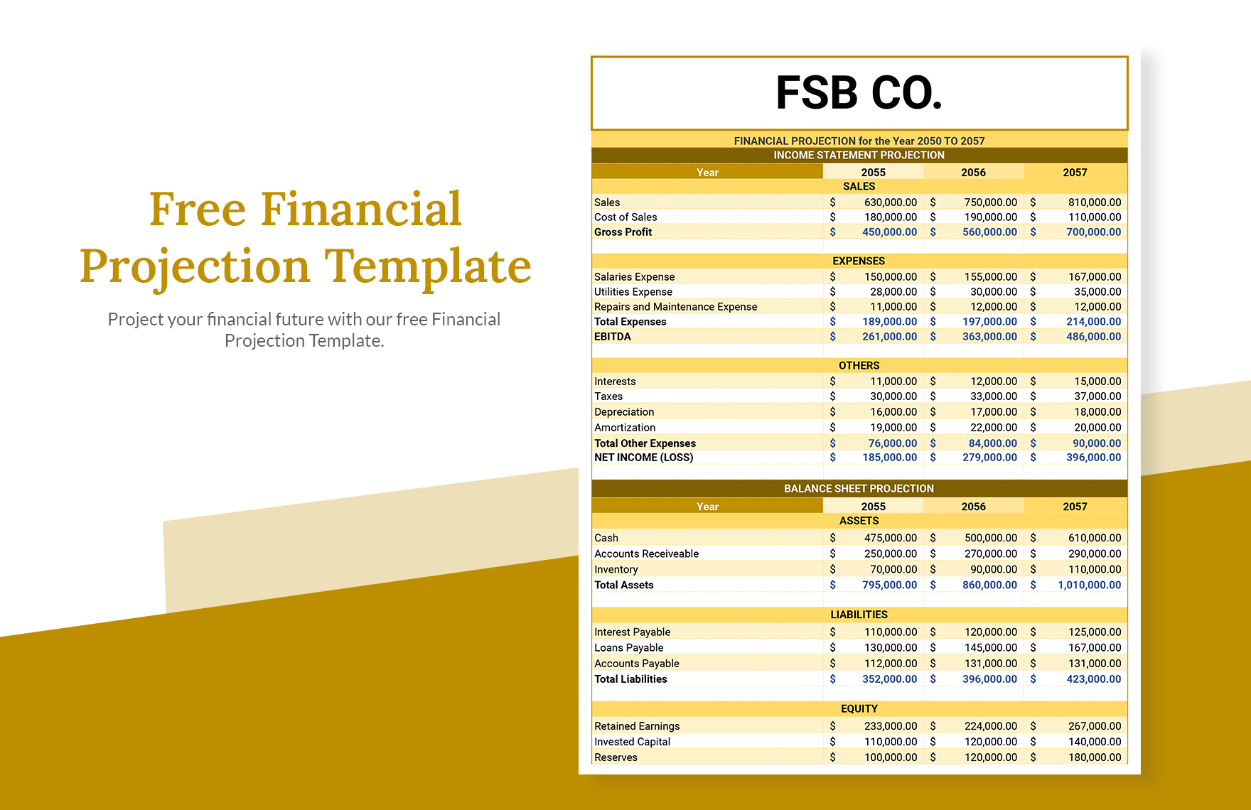 Financial Projection Template