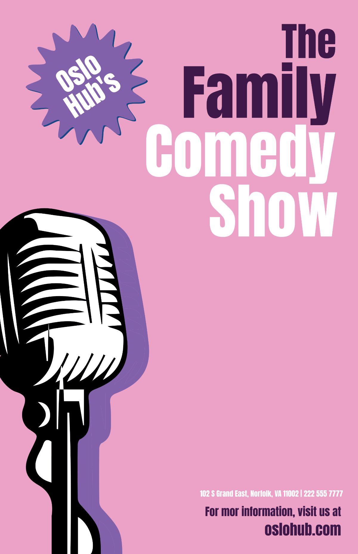 Free Family Comedy Show Poster Template