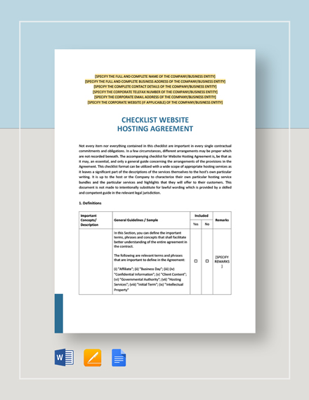 14+ Hosting Agreement Templates - Free Downloads | Template.net
