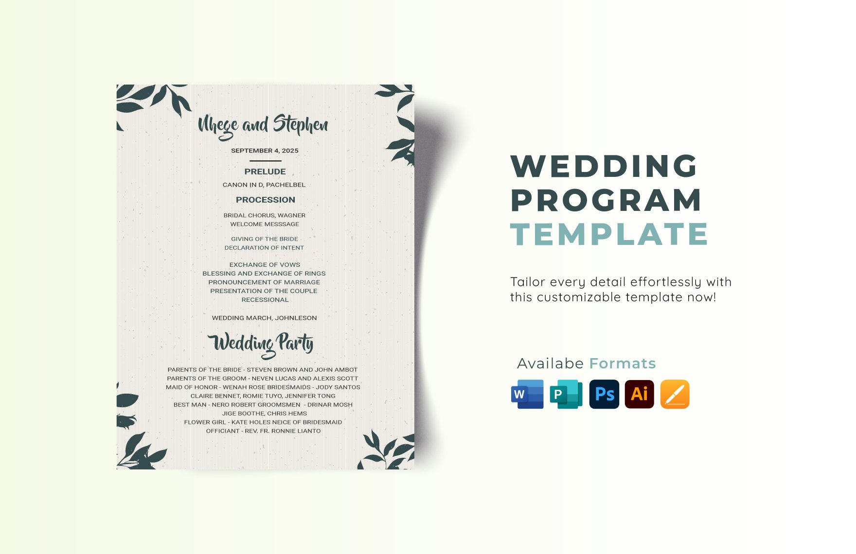 Wedding Program Template