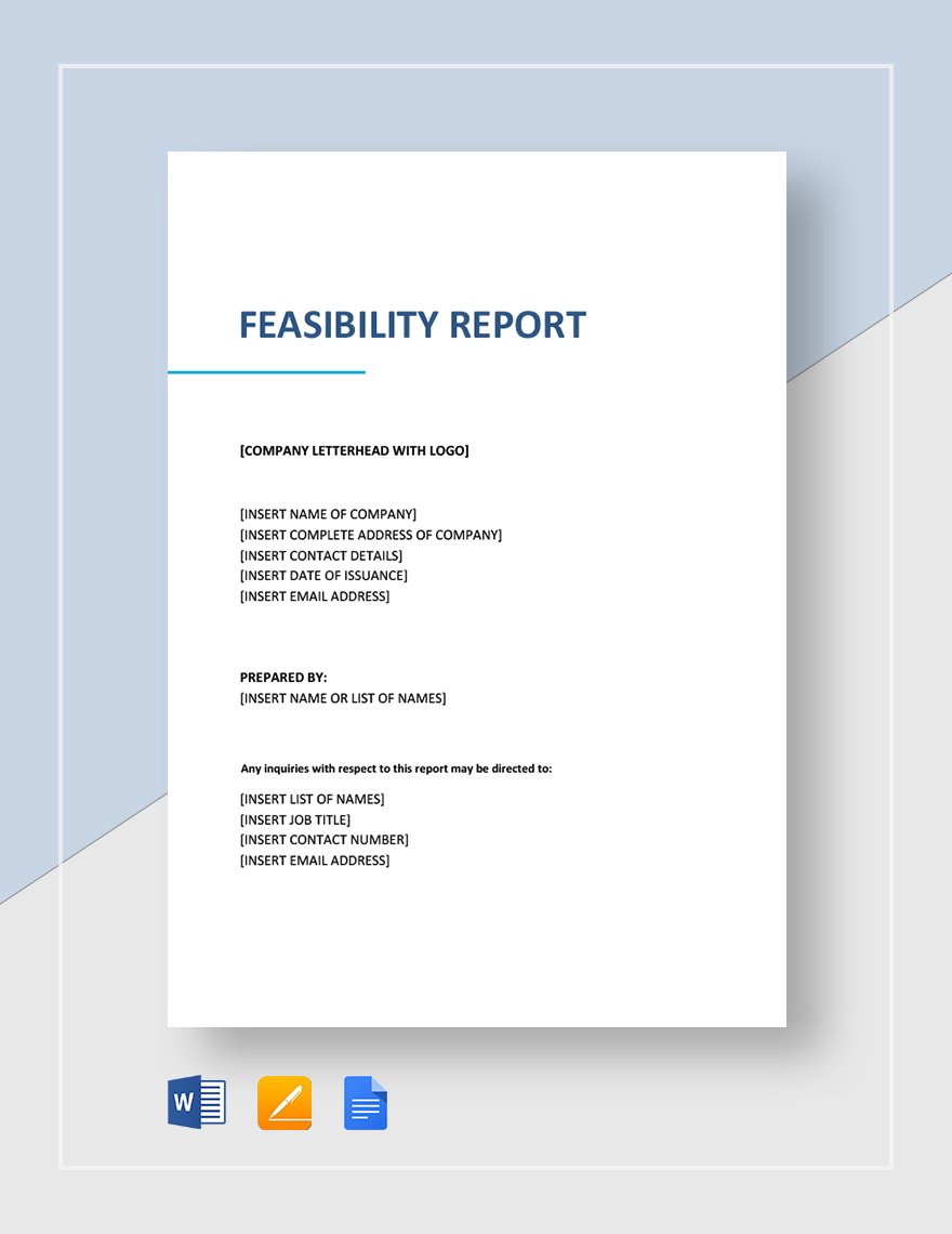 Feasibility Report Template in Word, Google Docs, Apple Pages