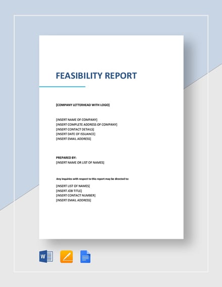 15+ Feasibility Report Templates - PDF, Word, Pages
