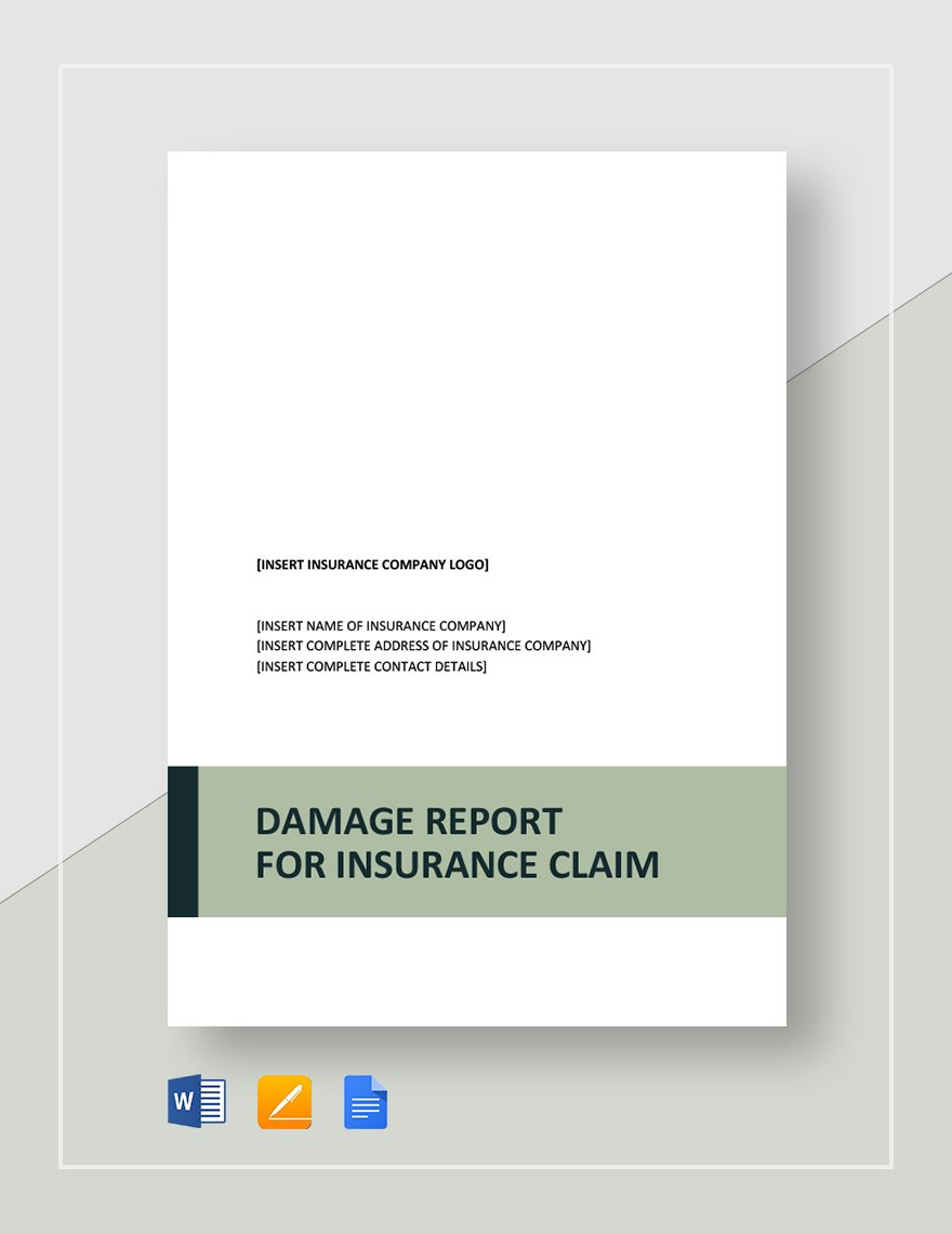 Damage Report for Insurance Template