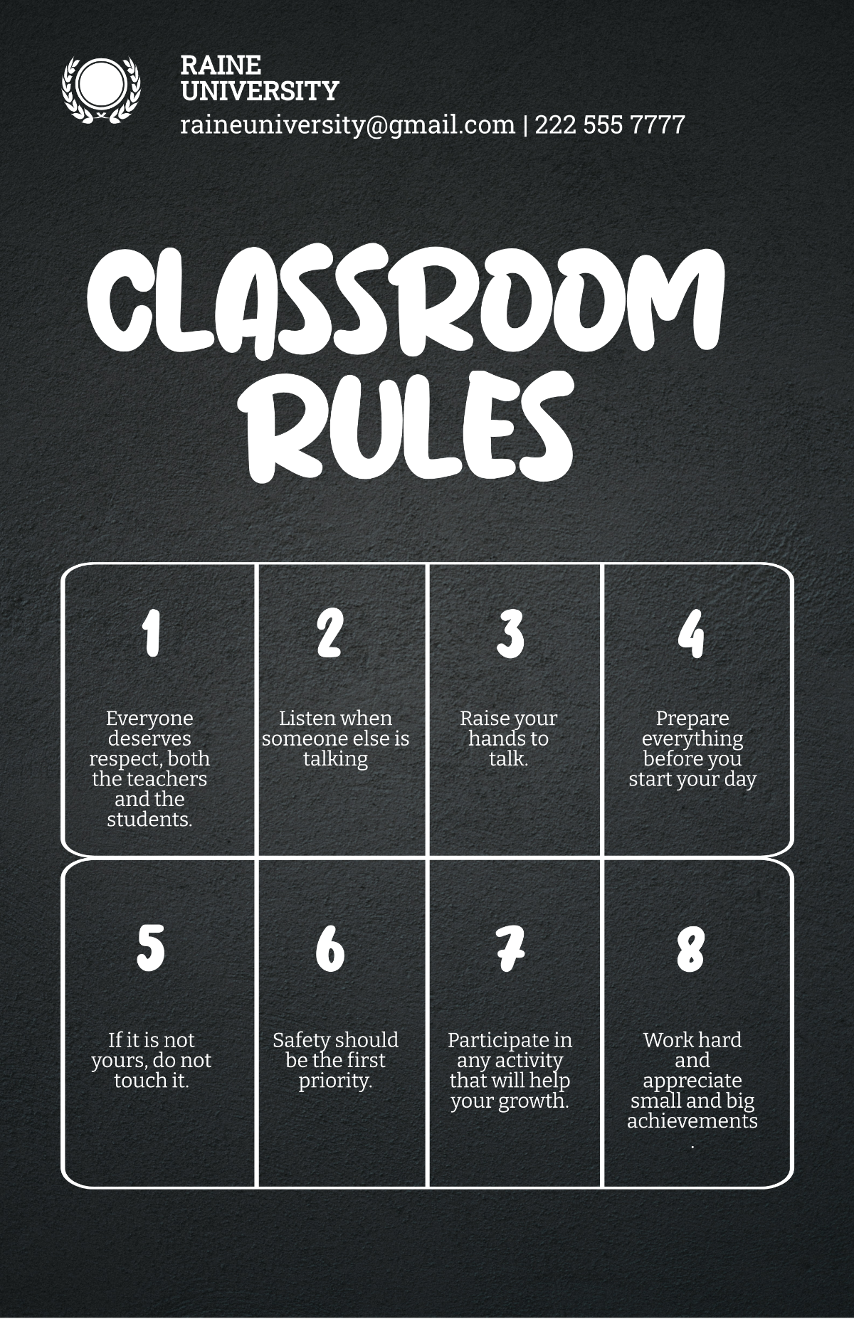 Simple Classroom Poster Template