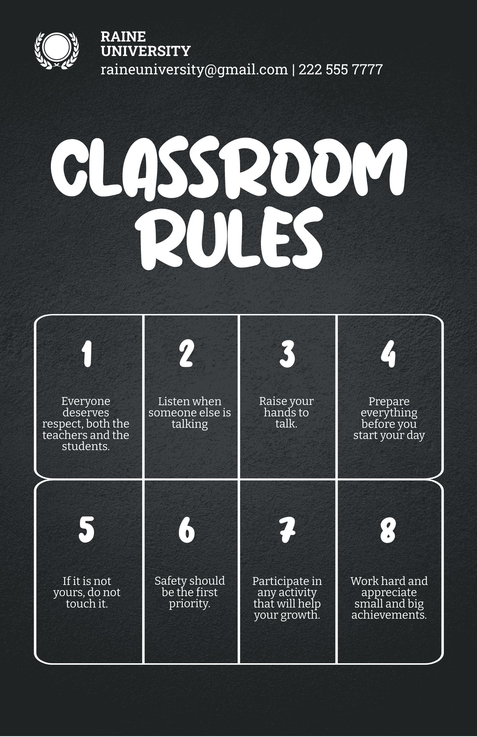 Simple Classroom Poster in Word, Google Docs, Illustrator, PSD, Apple Pages, Publisher