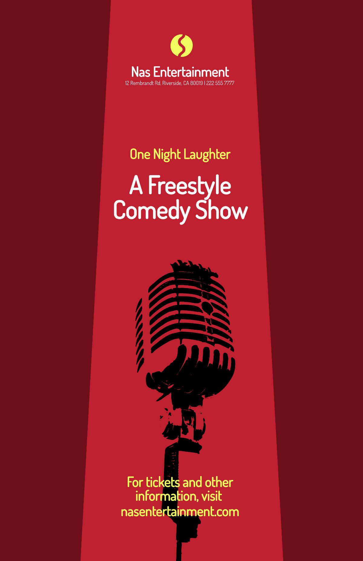 Free Comedy Show Promotional Poster Template