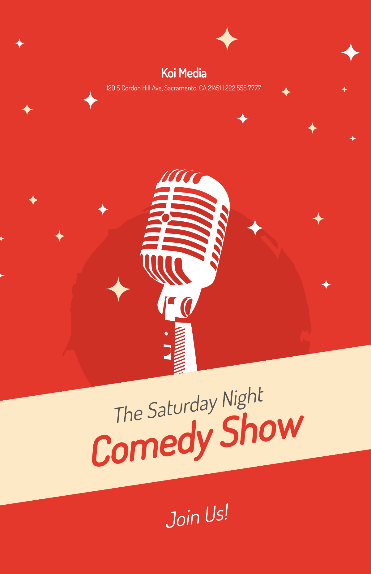 Free Saturday Comedy Show Poster Template
