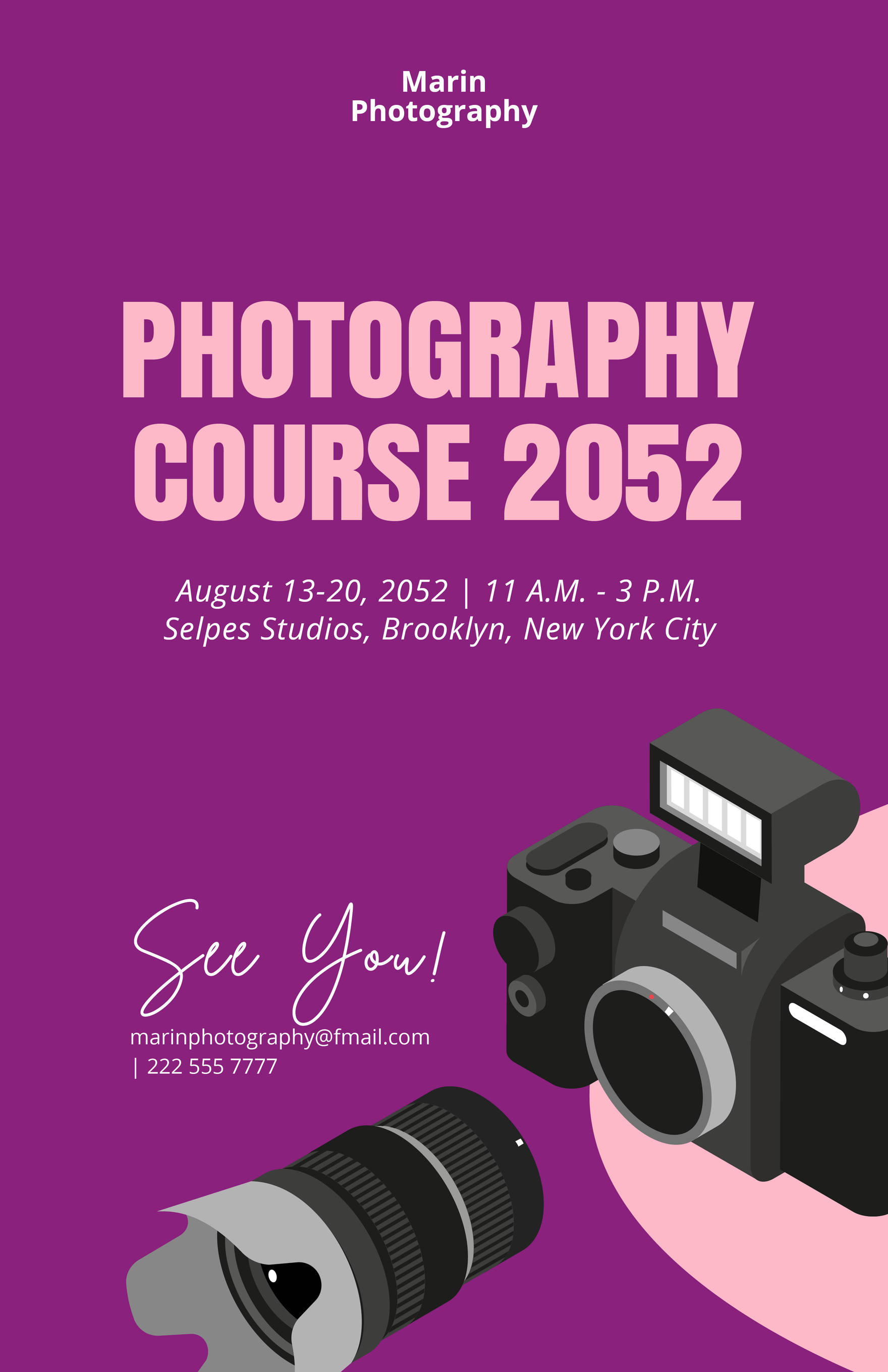 Photography Course Poster in Word, Google Docs, Illustrator, PSD, Apple Pages, Publisher