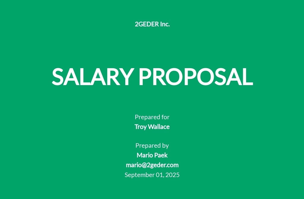 Salary Proposal Template