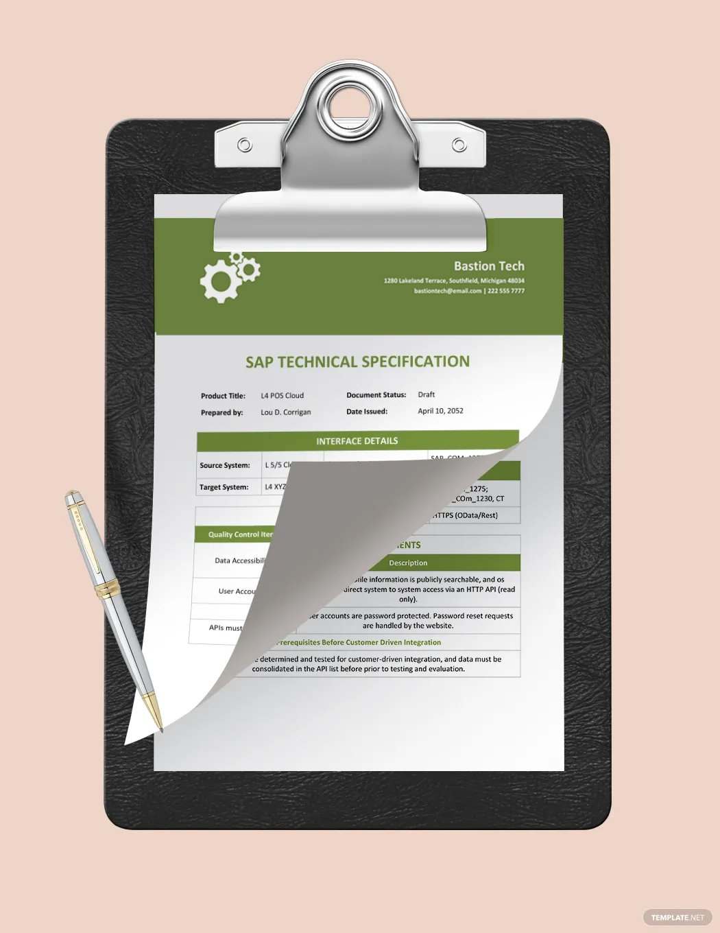 SAP Technical Specification Template