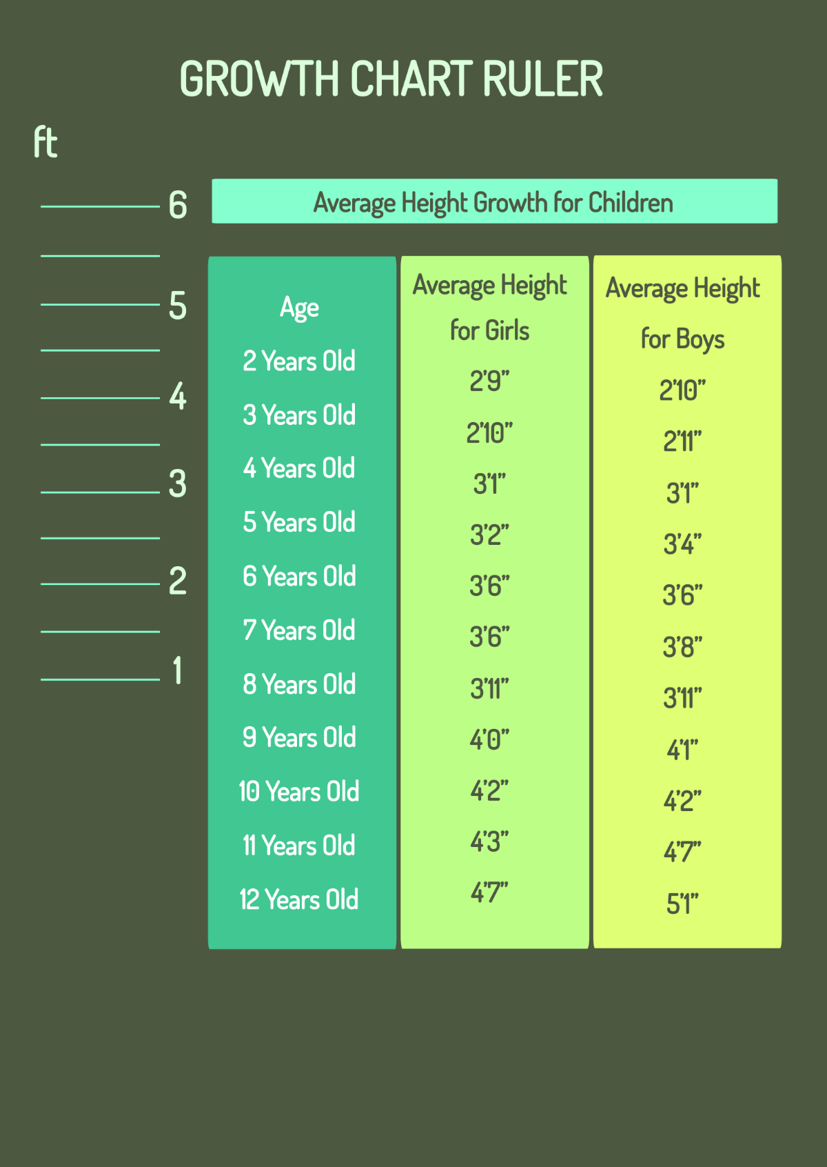 Growth Chart Ruler