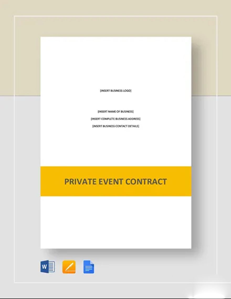 Private Event Contract Template