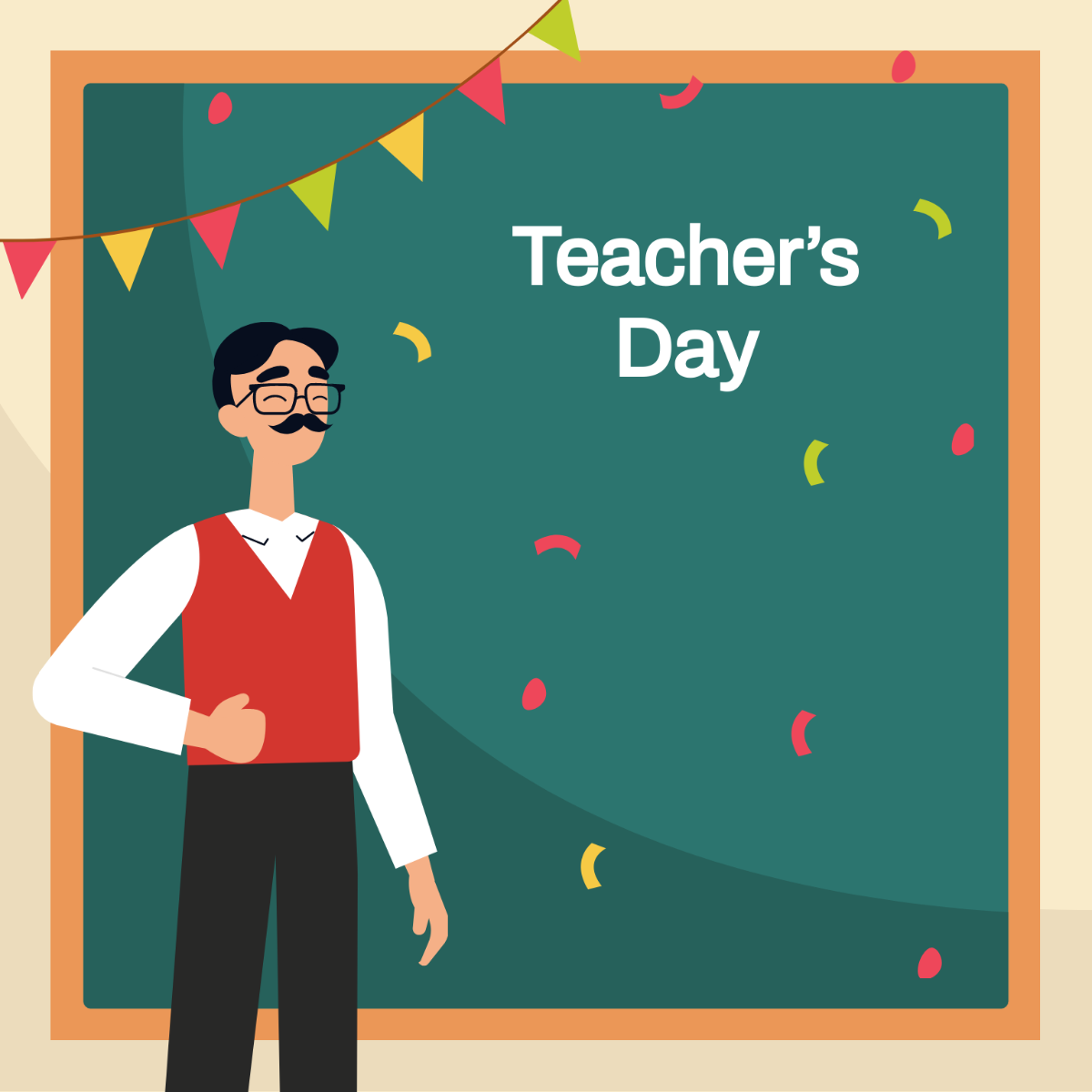 Teachers Day Celebration Vector Template