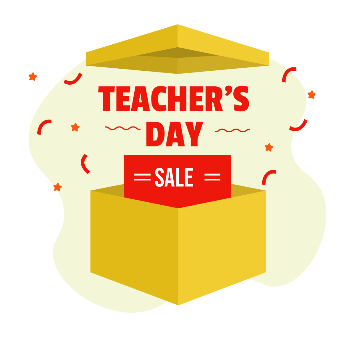 Teachers Day Sale Illustration Template